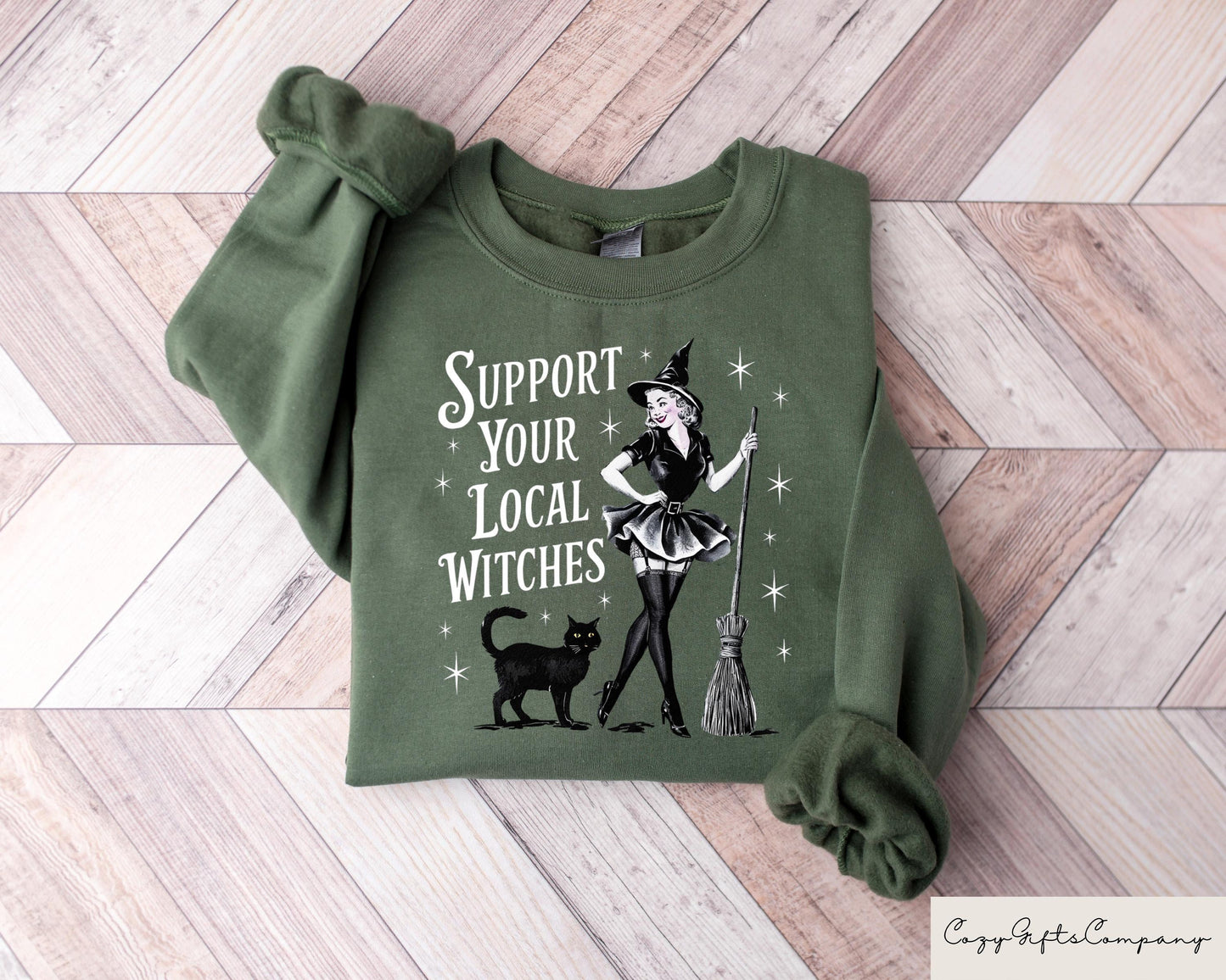 Funny Support Your Local Witches Sweatshirt Retro Witch Girly Tshirt Funny Witch Halloween Shirt Girly Halloween Gift Sweatshirt – Fan Favorite · Trending Graphic Apparel