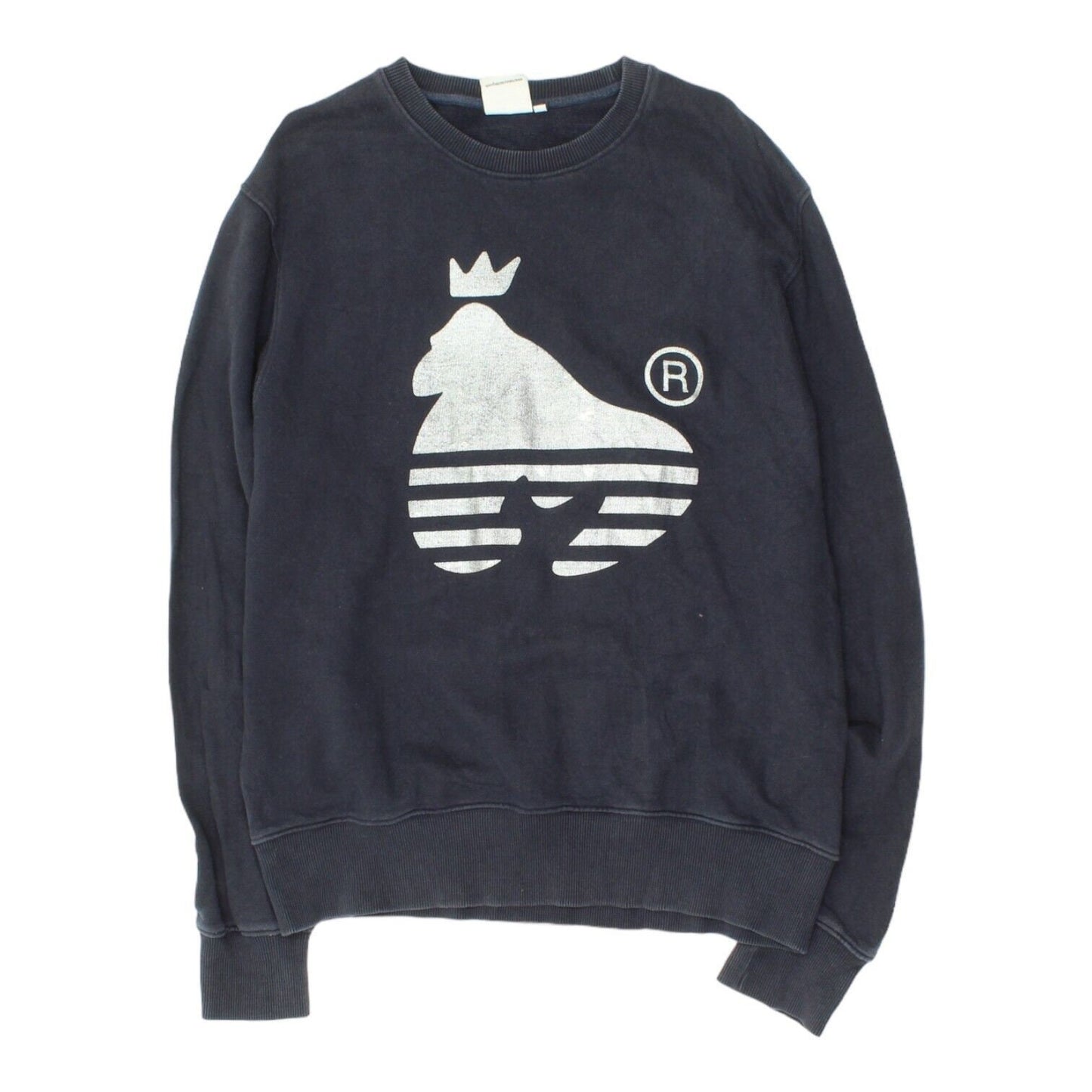 Money Mens Navy Silver Logo Crew Neck Sweatshirt Vintage Designer Jumper VTG Sweatshirt – Warm & Stylish · Top Pick For Any Outfit