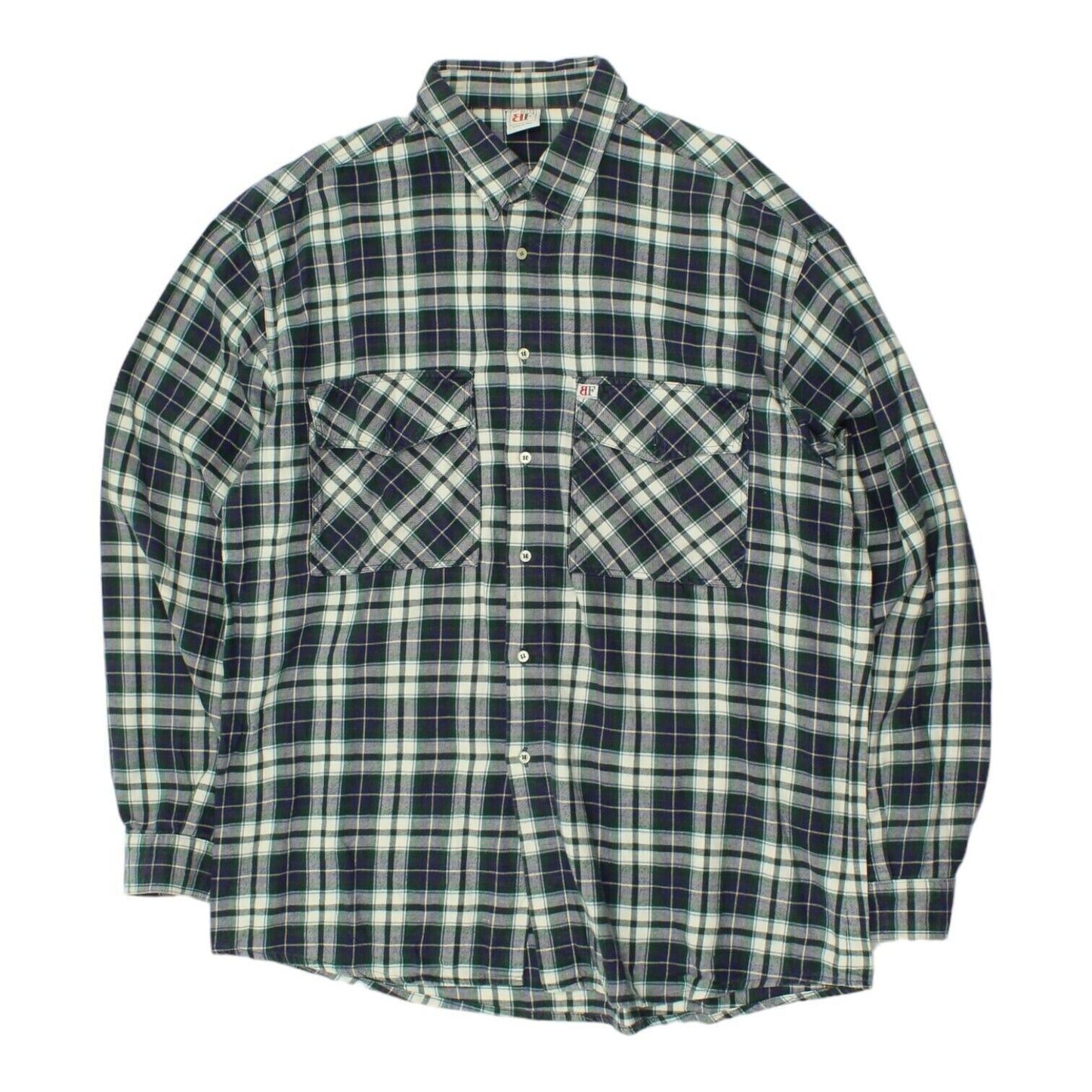 Belfe Mens White Blue Green White Plaid Shirt Vintage High End Designer VTG Graphic Tee – Bold Style · High-Quality Print
