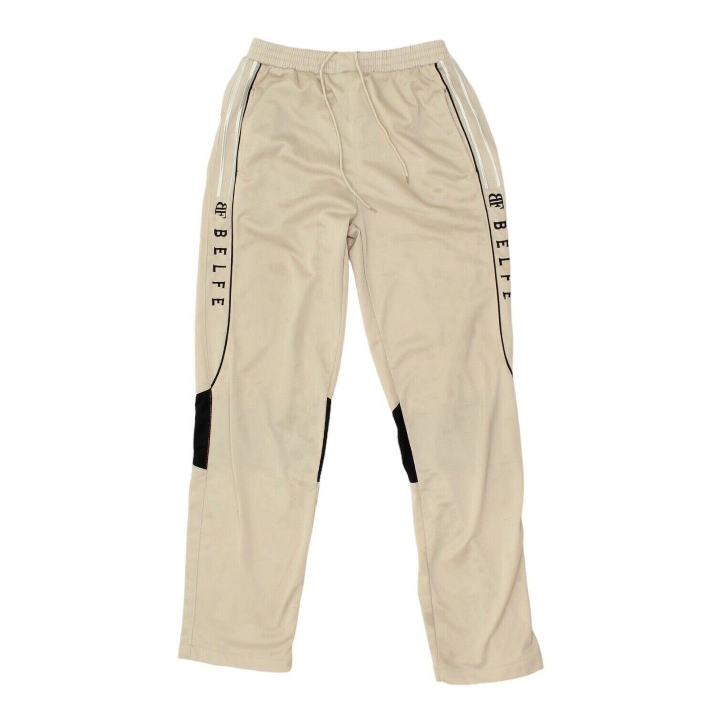 Belfe Mens Beige Soft Shell Tracksuit Bottoms Vintage Designer Track Pants VTG Graphic Tee – Aesthetic Look · Trending Graphic Apparel