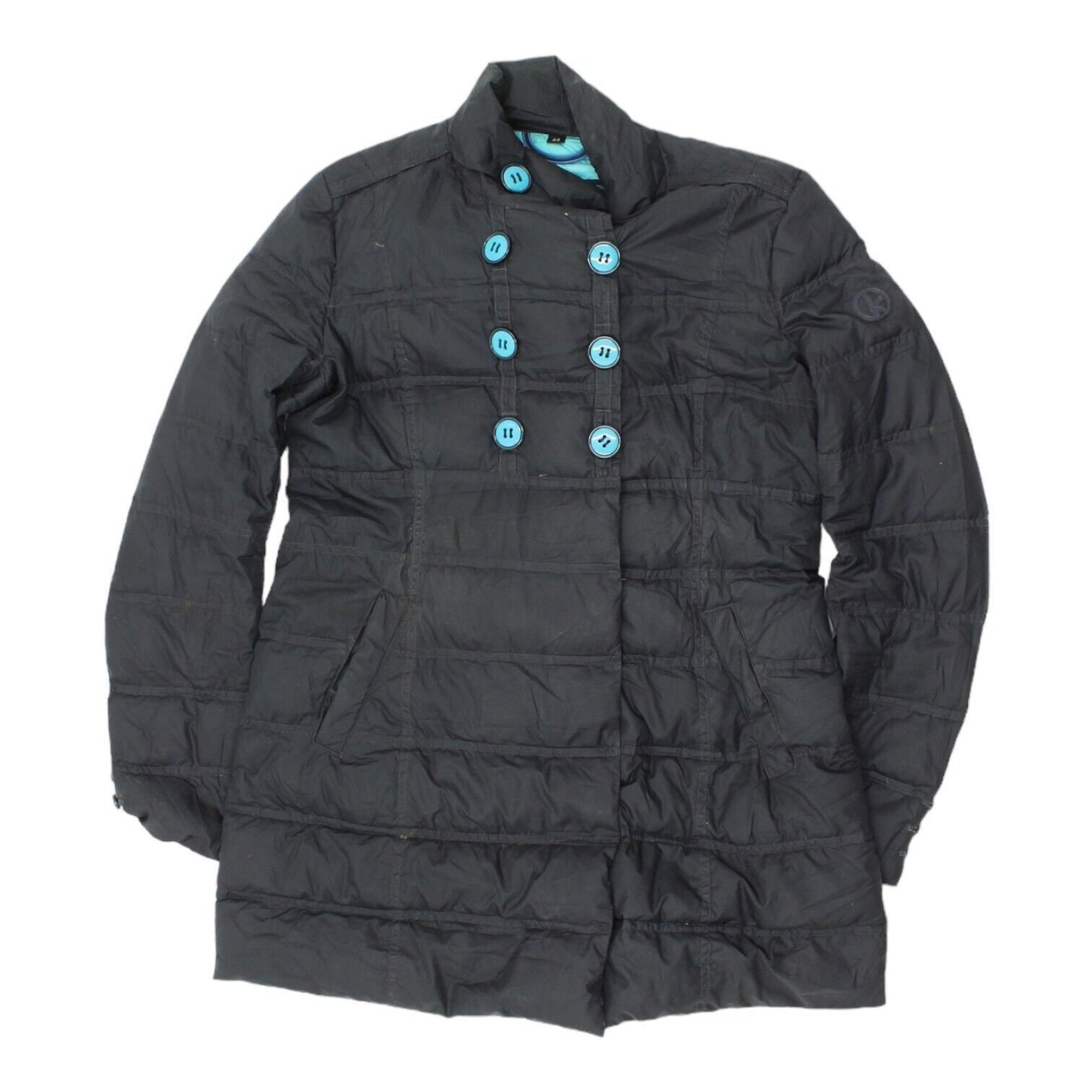 Kejo Womens Navy Mid Length Puffer Coat Vintage High End Designer Jacket VTG Graphic Tee – Bold Style · Must-Have Style