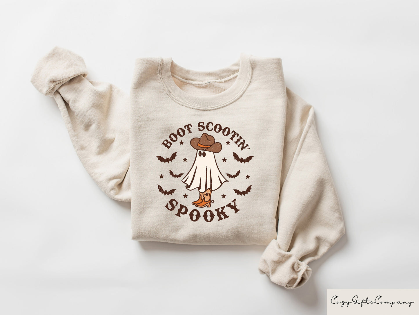 Boot Scootin Spooky Sweatshirt Halloween Shirt Cowboy Ghost Shirt Western Halloween Shirt Cute Spooky Shirt Halloween Gift Sweatshirt – Everyday Comfort · Perfect For Daily Wear