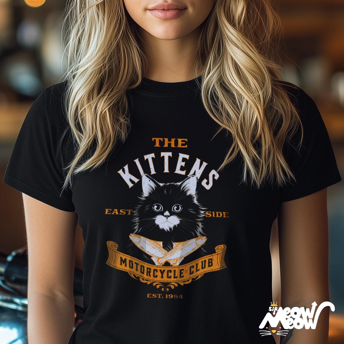 Funny Cat Biker T Shirt Kittens Motorcycle Club Tee Vintage Feline Rider Design Cat Lover Gift Graphic Tee – Premium Graphic · Great Gift For Fans