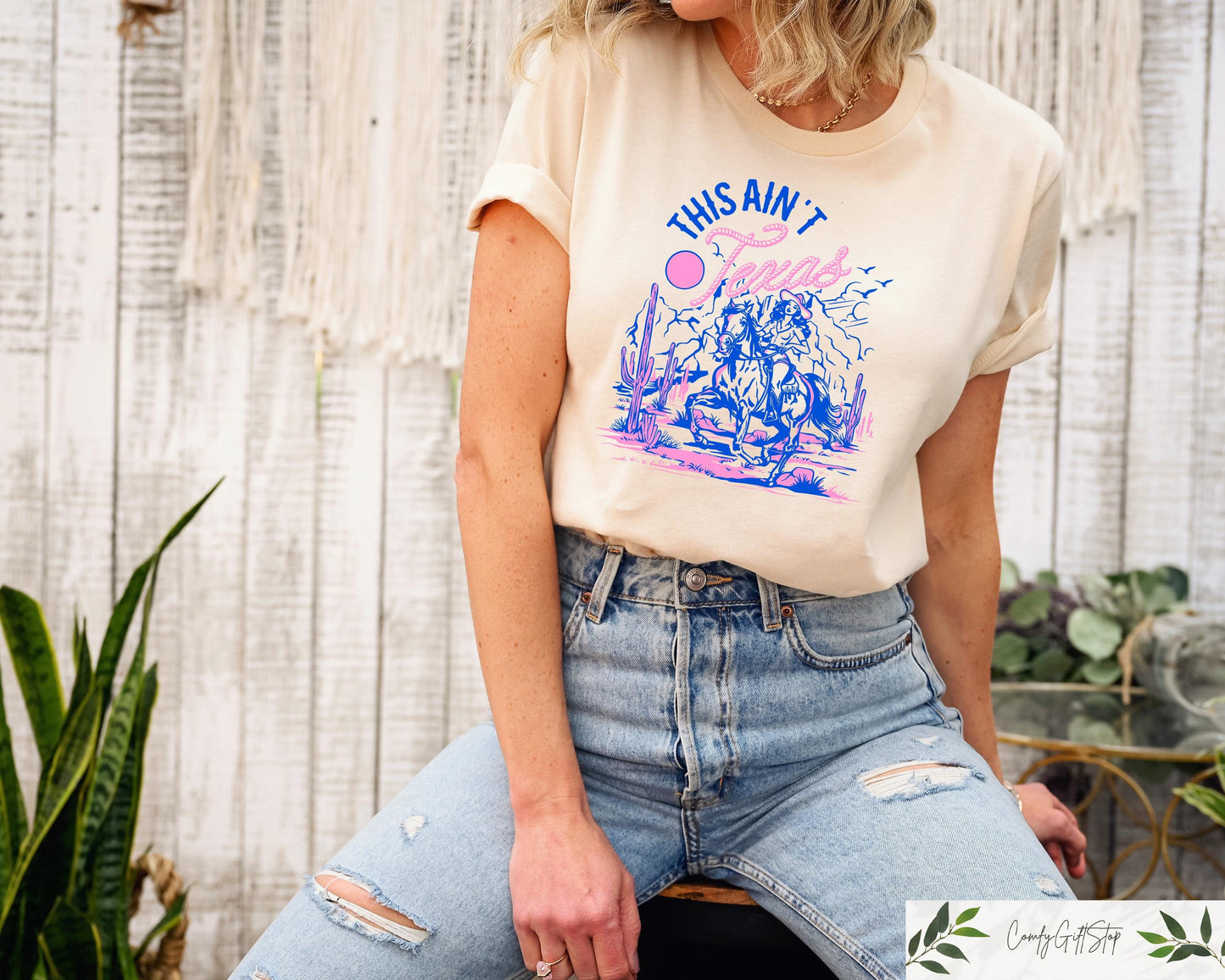 Retro Boho This Ain39t Texas A Desert Cowgirl Shirt Funny Retro Comfort Cowgirl Tshirt Western Cowboy Top Graphic Tee – Fan Favorite · Top Pick For Any Outfit