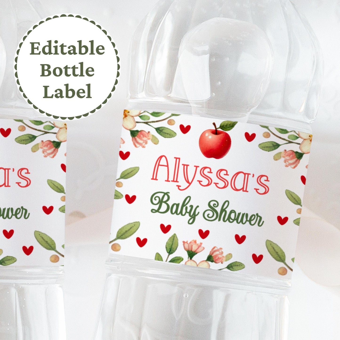 Baby Shower Water Bottle Template Baby Shower Fall Theme Water Bottle Labels Apple Baby Shower Apple of Our Eye Water Bottle Wrapper AP12 Graphic Tee – Fan Favorite · Perfect For Daily Wear
