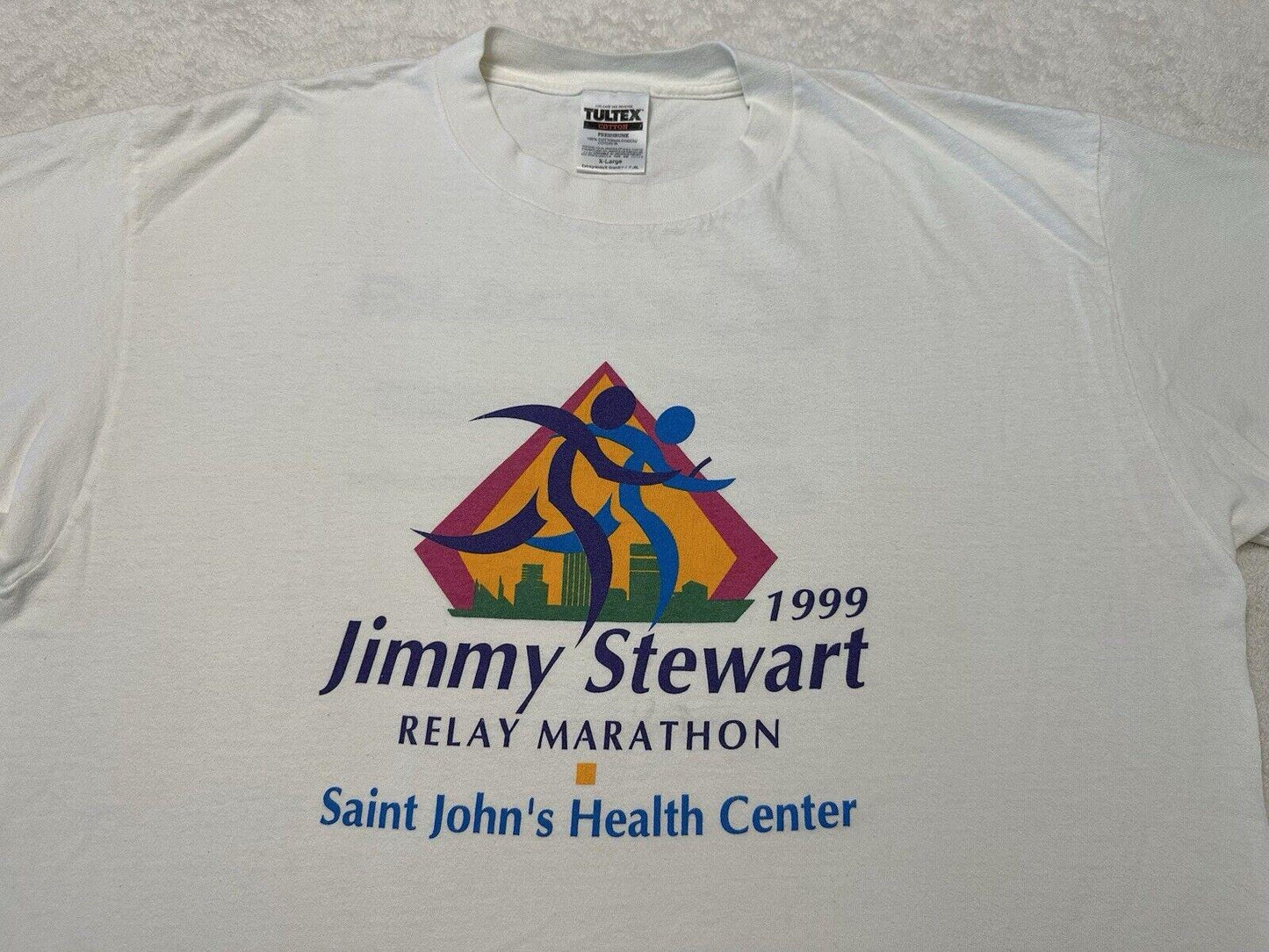 Vintage 90s 1999 Jimmy Stewart Relay Marathon Santa Monica California T Shirt XL Graphic Tee – Fan Favorite · Trending Graphic Apparel