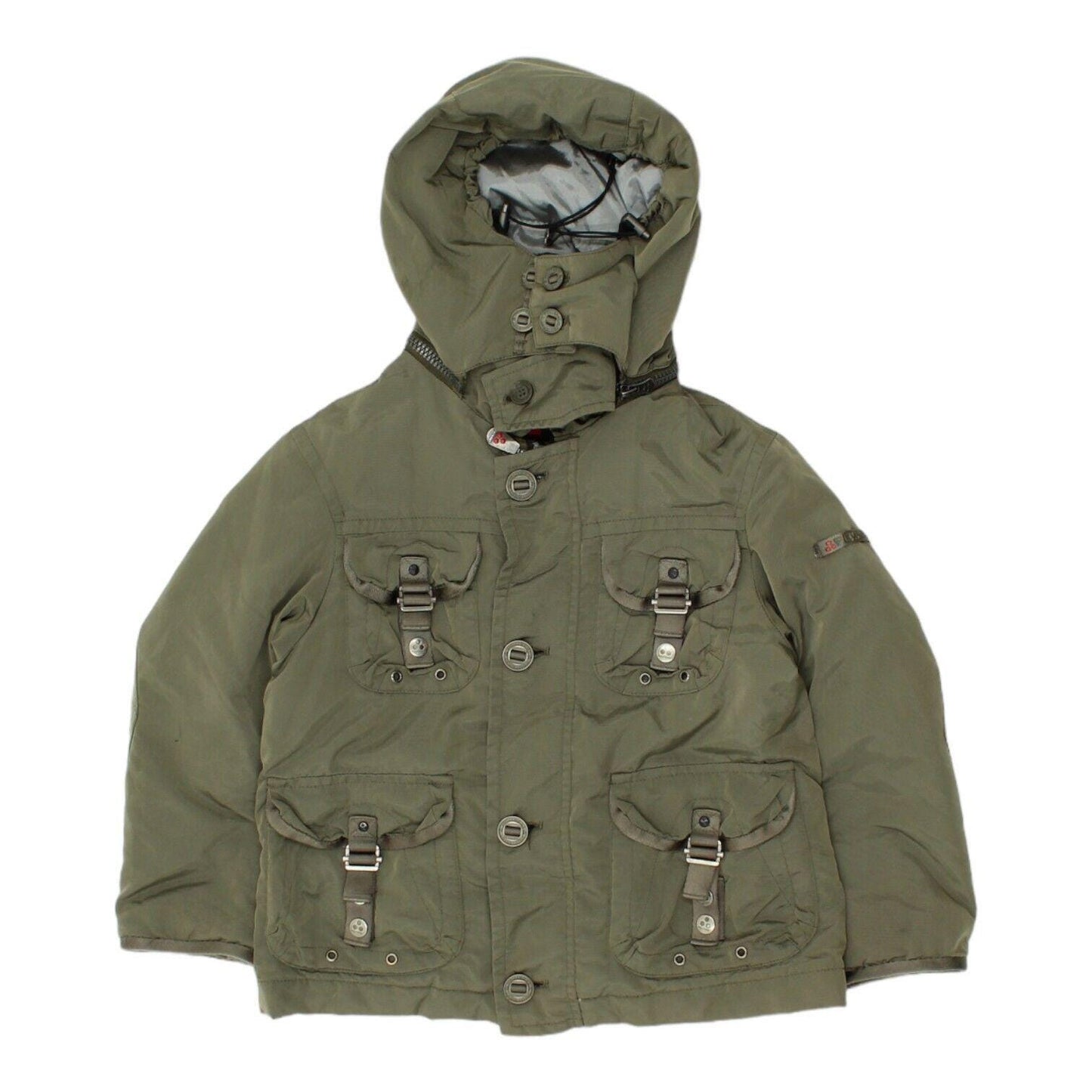 Peuterey Kids Green Hooded Quilted Jacket Vintage High End Boys Girls Designer Graphic Tee – Warm & Stylish · Perfect For Daily Wear