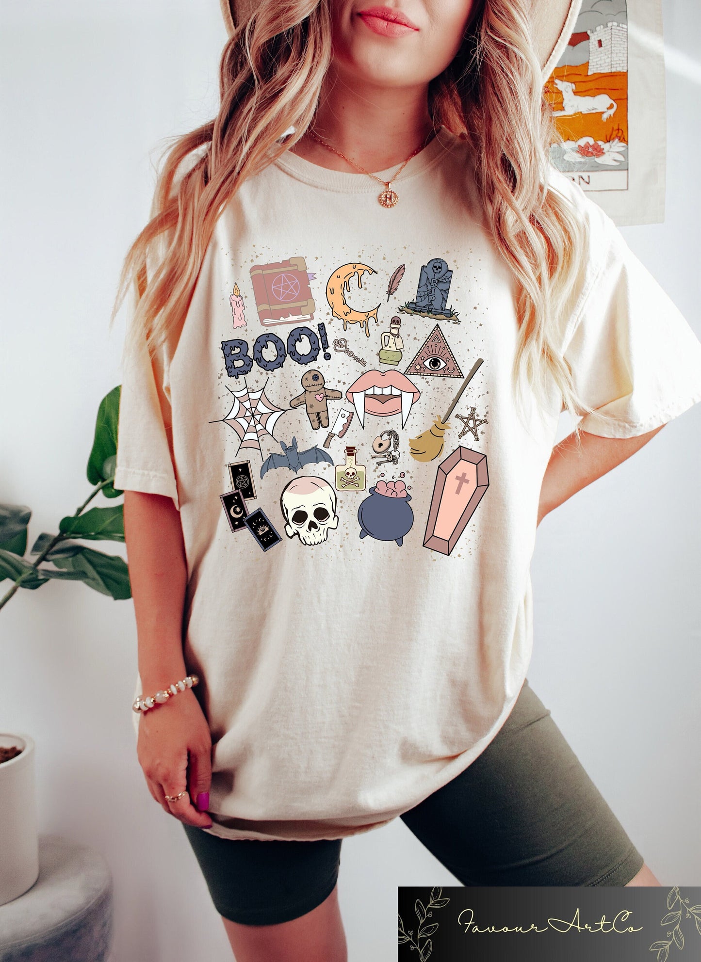 Retro Comfort Halloween Doodles T shirt Halloween Things Sweatshirt Cute Halloween Tshirt Witch Sweater Halloween Matching Party Shirts Sweatshirt – Easygoing Wear · Great Gift For Fans