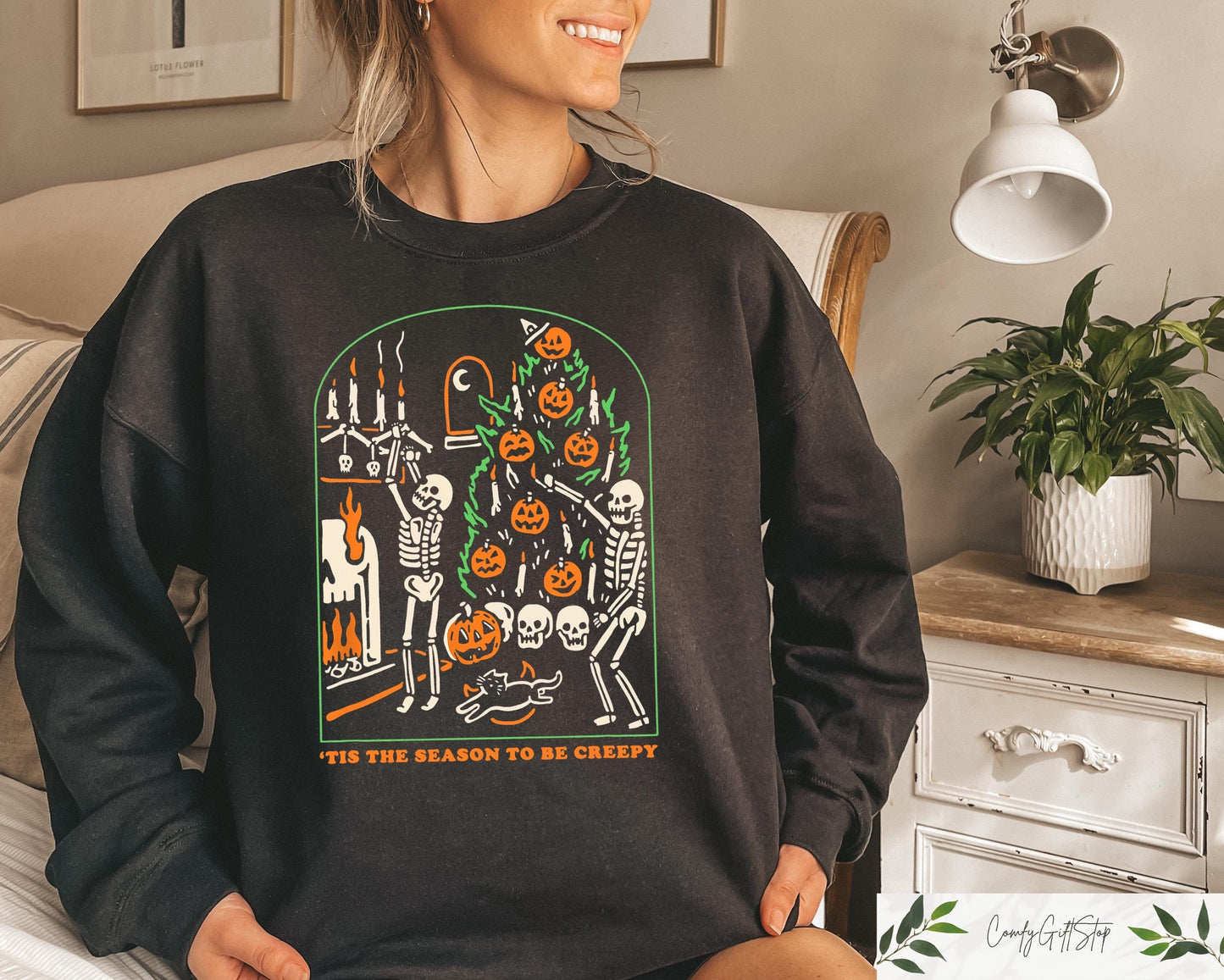 Tis The Season To Be Creepy Sweatshirt And Hoodie Skeleton Dead Inside Halloween Tshirt Halloween Matching Shirts Funny Halloween Gift Hoodie – Premium Graphic · Great Gift For Fans