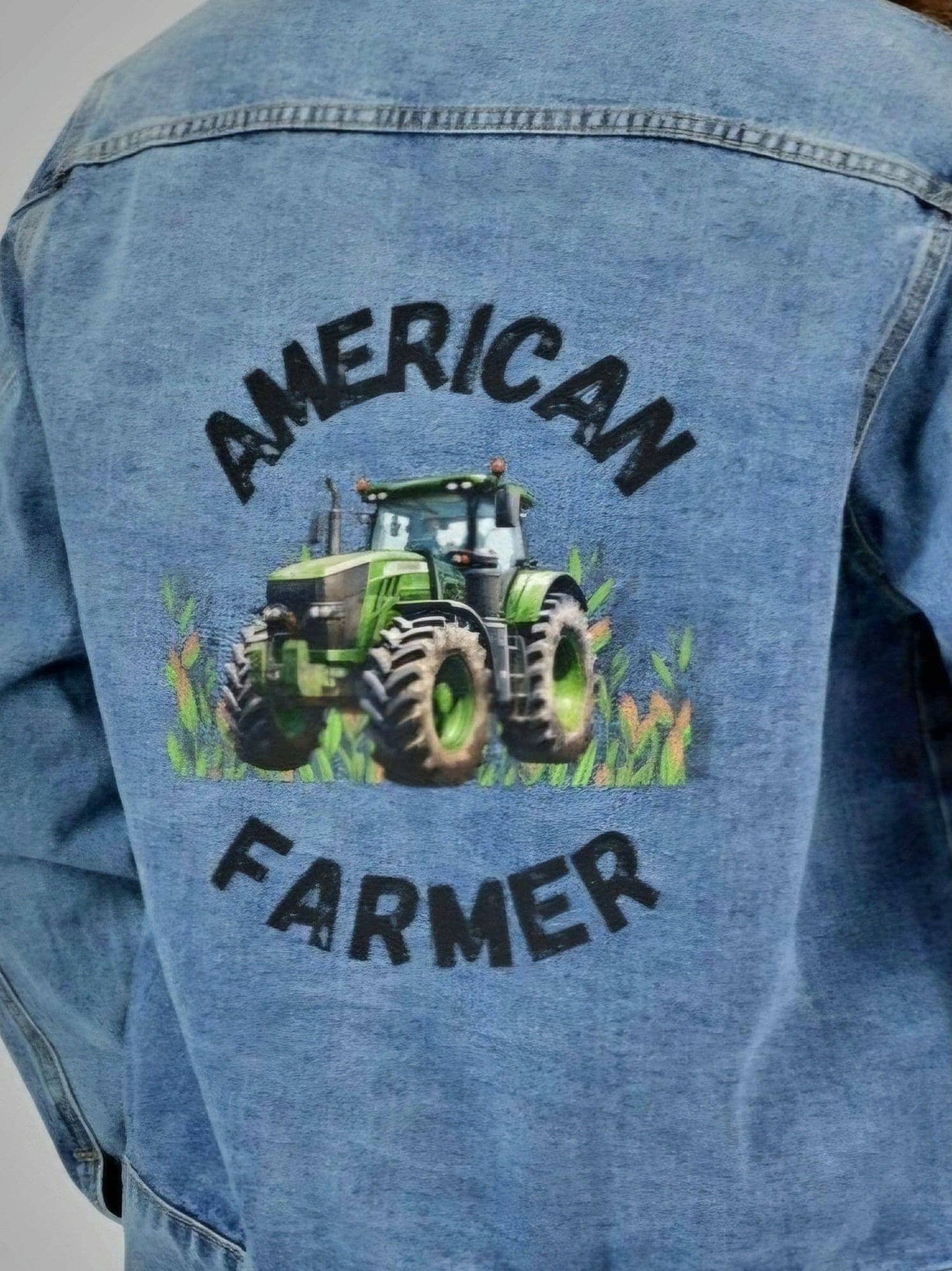 Men39s American Farmer Denim Jacket Tractor Farming Jean Jacket Farm Coat Gift For Farmer Husband Dad Proud Farmer Show Your Pride Graphic Tee – Everyday Comfort · Must-Have Style