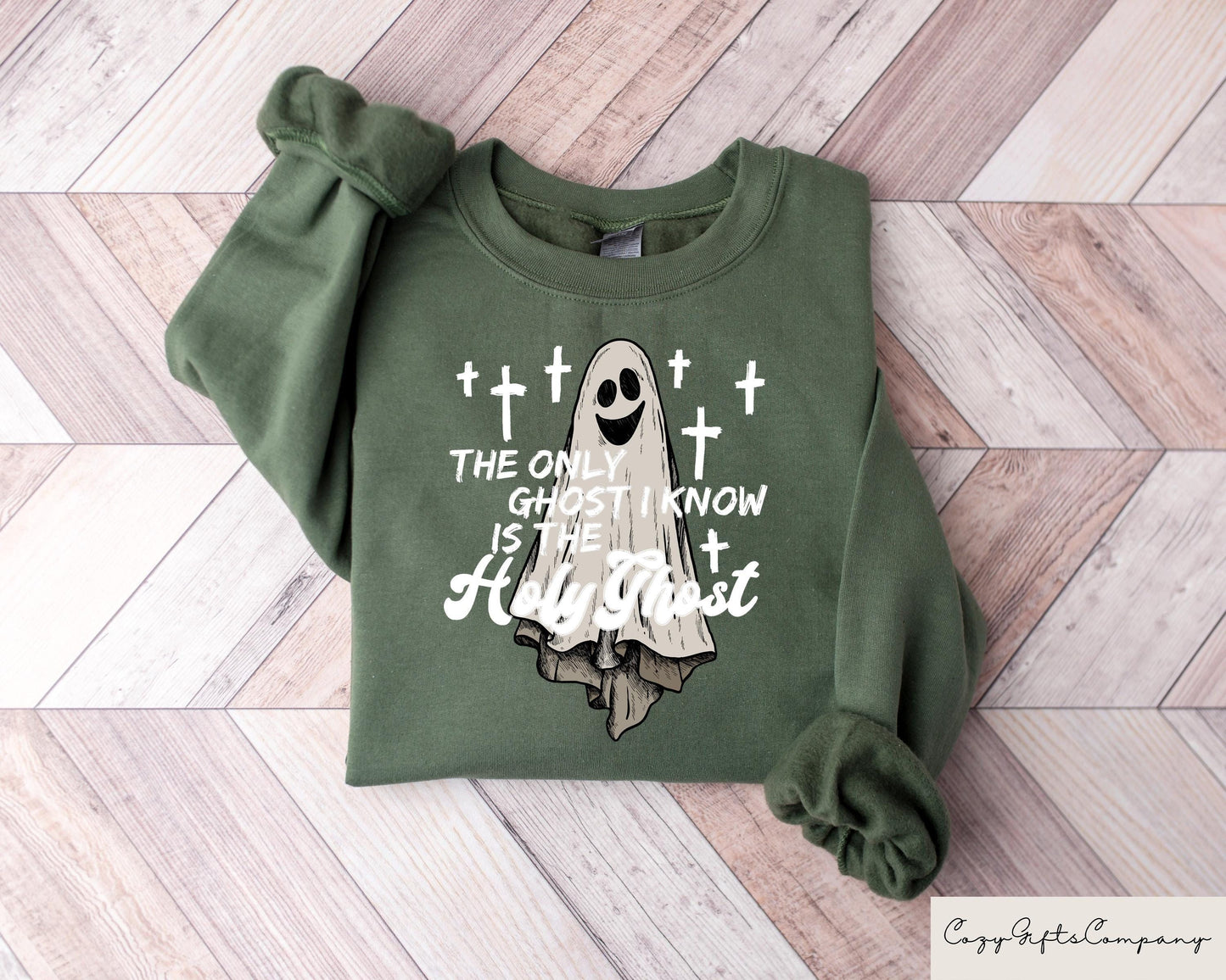 The Only Ghost I Know Is The Holy Ghost Shirt Halloween Ghost Sweatshirt Funny Christian Shirt Religious Halloween Tee Halloween Gifts Sweatshirt – Aesthetic Look · High-Quality Print