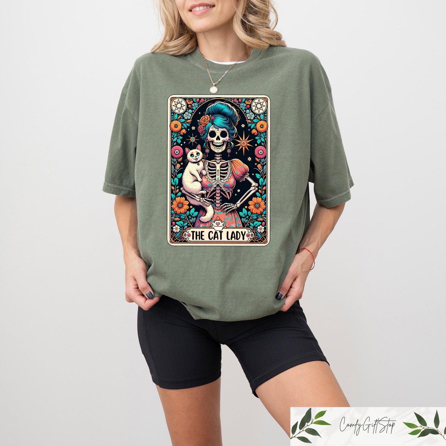 The Cat Lady Tarot Shirt Skeleton And Cat T Shirt Halloween Gift For Cat Mama Gift For Cat Lovers Witchy Cat Mama Sweatshirt Sweatshirt – Fan Favorite · Trending Graphic Apparel