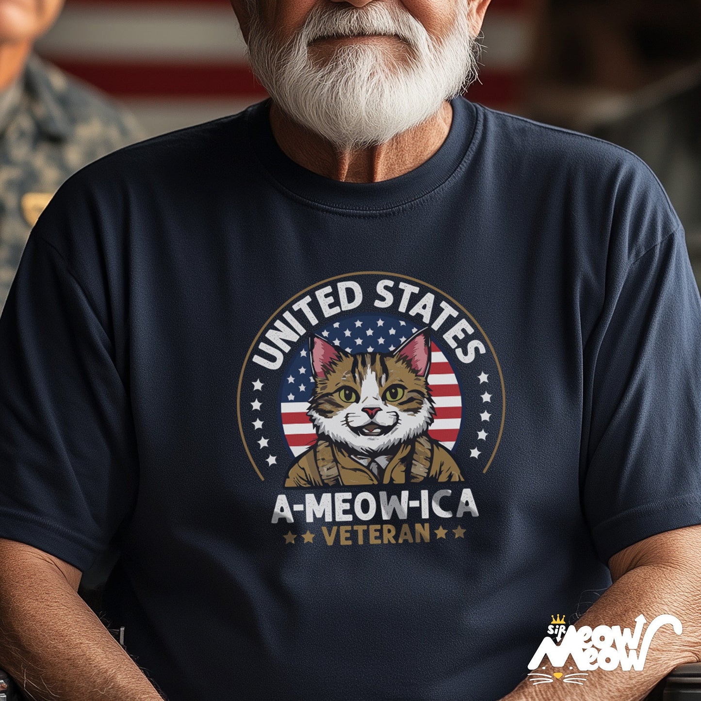 United States A Meow ica Veteran T Shirt Patriotic Cat Unisex Tee Perfect for Cat Lovers and Veterans Unique Gift Idea Graphic Tee – Soft Feel · Great Gift For Fans