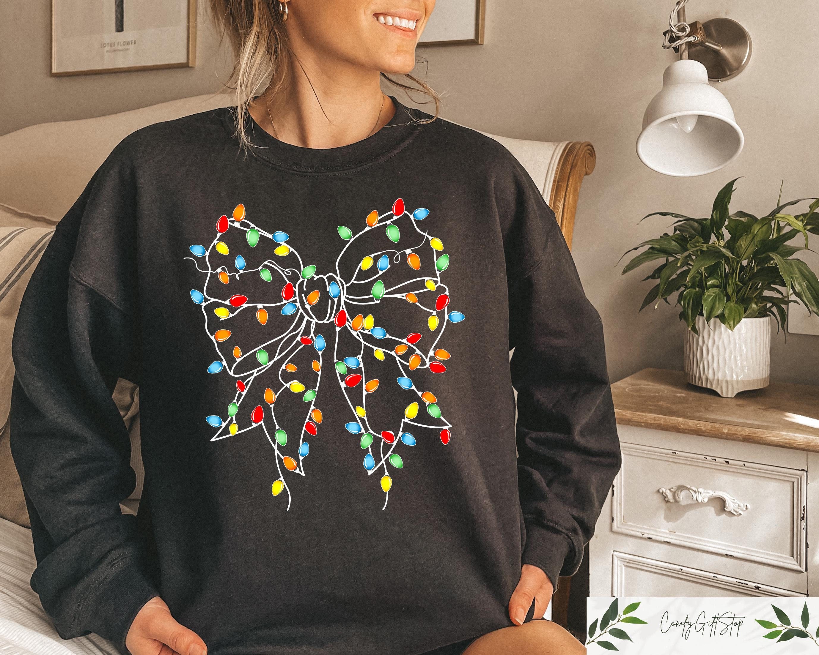 Christmas Lights Coquette Sweatshirt Retro Christmas Sweater Christmas Women39s Shirt Xmas Party Crewneck Cute Christmas Gifts Sweatshirt – Bold Style · Must-Have Style