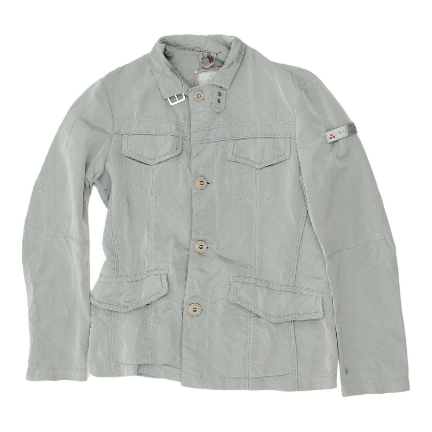 Peuterey Mens Grey Button Up Nylon Jacket Vintage High End Designer VTG Graphic Tee – Aesthetic Look · Perfect For Daily Wear