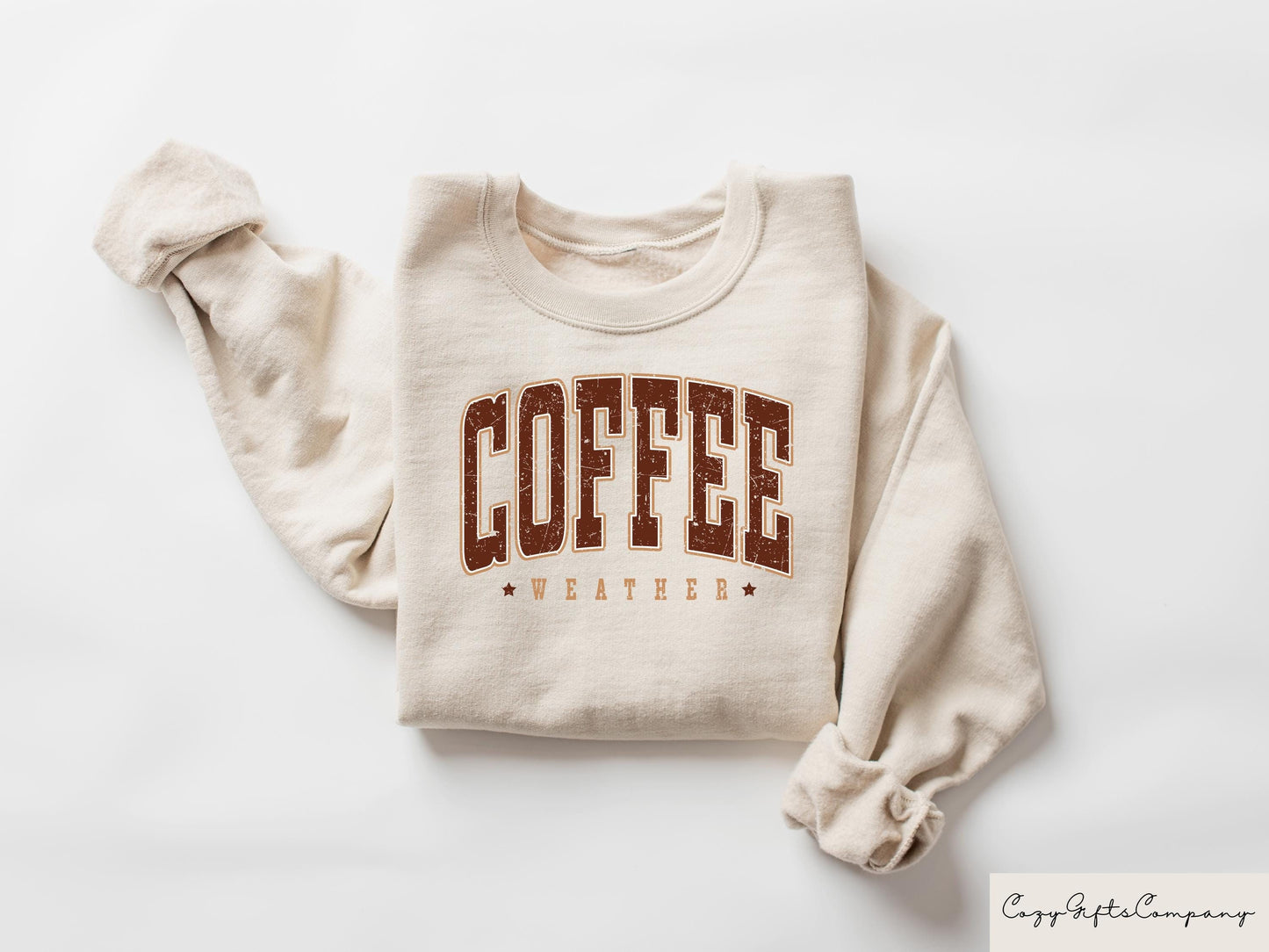 Coffee Weather Sweatshirt Coffee Lover Shirt Autumn Women Shirt Retro Fall Sweater Retro Autumn Gift Fall Sweatshirt Sweatshirt – Aesthetic Look · Great Gift For Fans