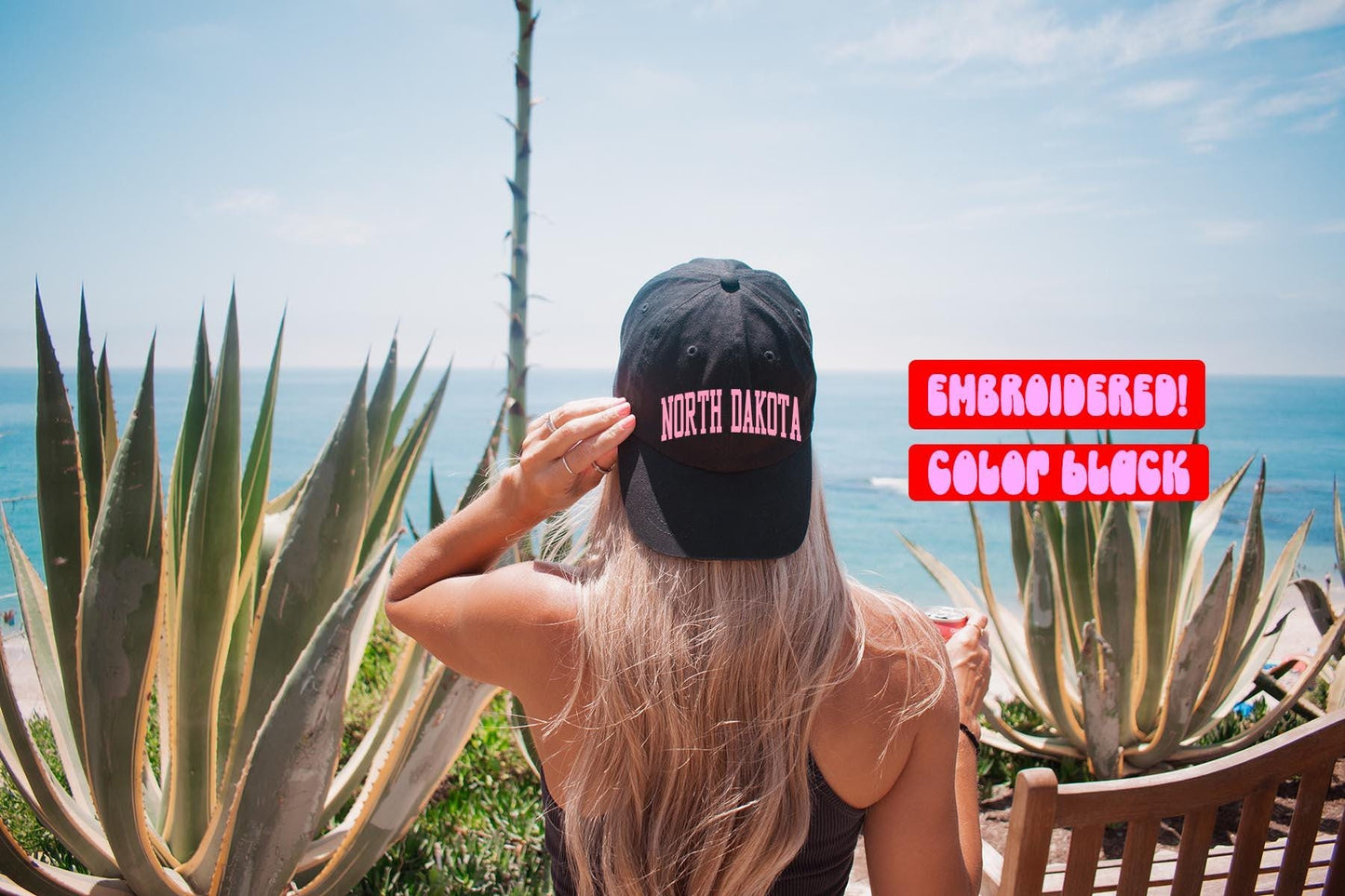 North Dakota ND Trip Moving Away Vacation Travel Hat Pink Gifts Baseball Cap Embroidered White Black Stone Beige Graphic Tee – Warm & Stylish · Trending Graphic Apparel