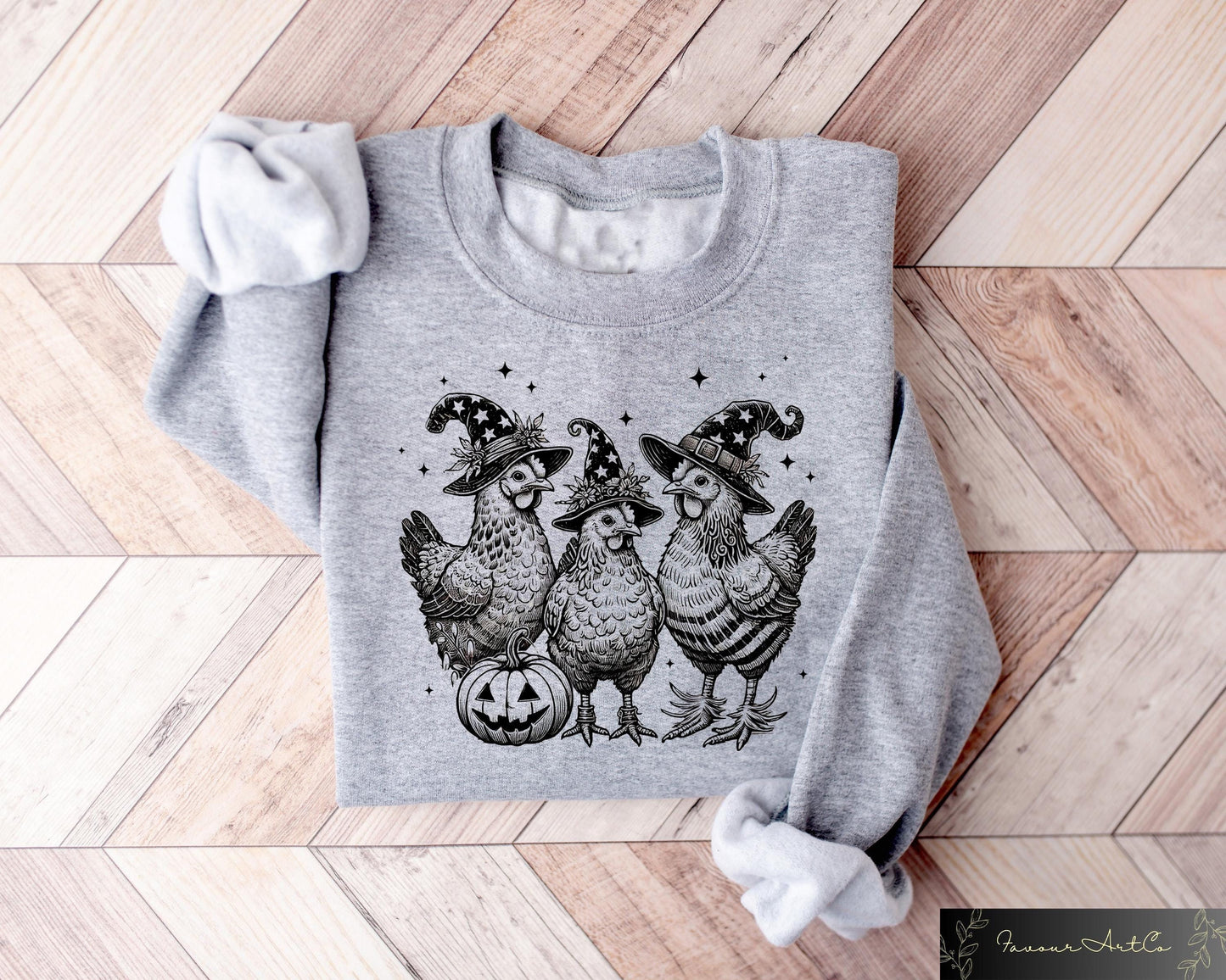 Chicken Witches Funny Halloween Sweatshirt Spooky Chicken Witch Sweater Farmer Halloween Tshirt Funny Halloween Gift Funny Halloween Tee Sweatshirt – Warm & Stylish · Must-Have Style
