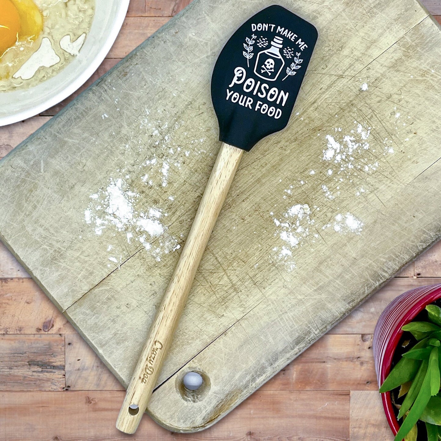 Silicone Kitchen Spatula Cooking Tool Delicious Meals Don39t Make Me Poison Your Food Baker Gift Housewarming Gifts Bridal Shower Gift Graphic Tee – Bold Style · Trending Graphic Apparel