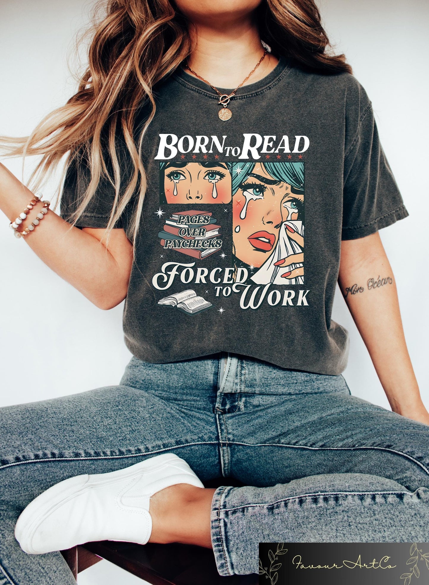 Retro Comfort Born To Read Bookish Shirt Funny Reader Book Addict Tee Spicy Books Sweater Smut Shirt Aesthetic Womens Tshirt Graphic Tee – Fan Favorite · Perfect For Daily Wear