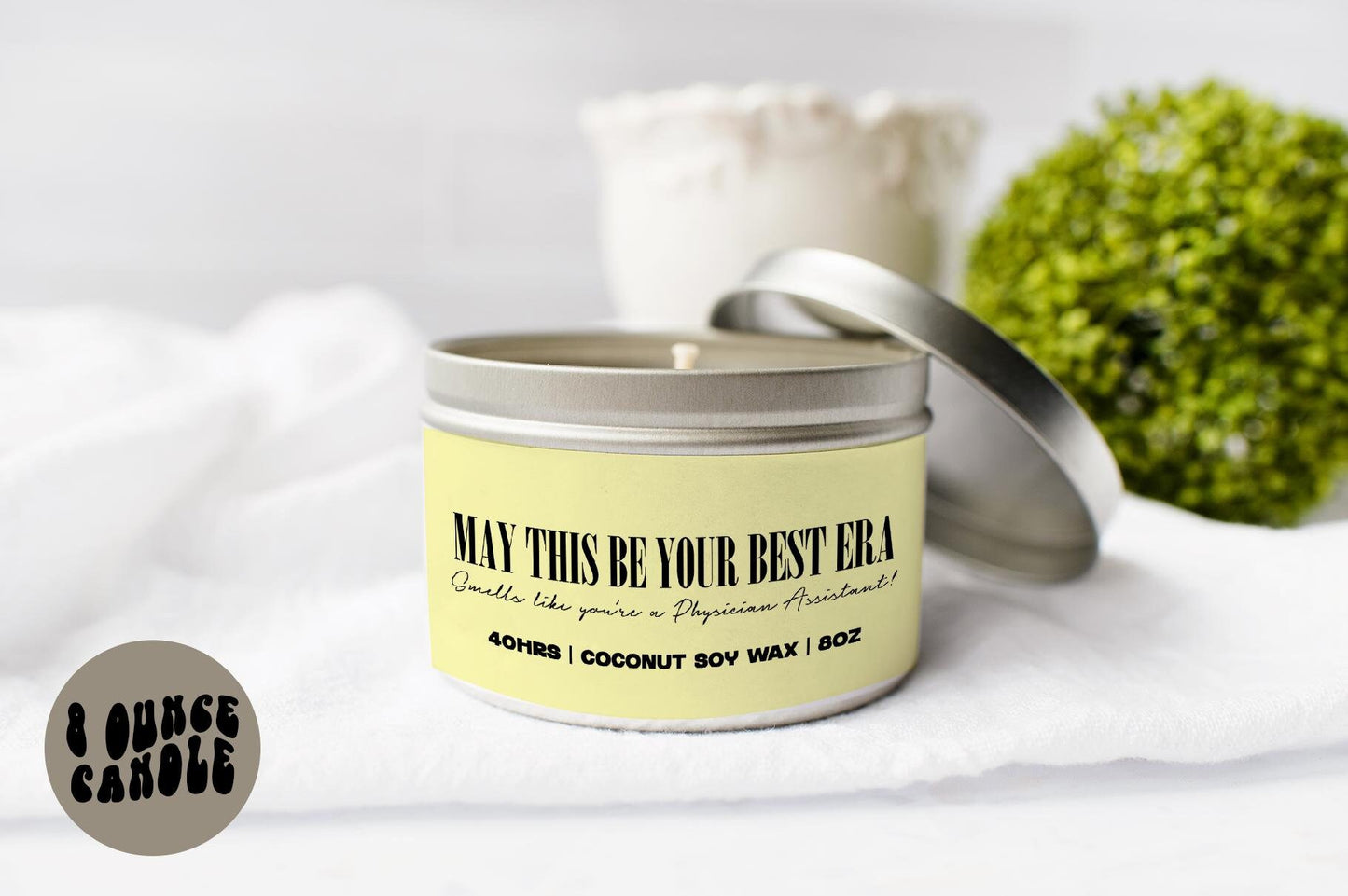 Physician Assistant Era PA Graduation Candle Gifts Tin Coconut Soy Wax Scented Aromatherapy Vanilla Coffee Home Office Decor Graphic Tee – Fan Favorite · Great Gift For Fans