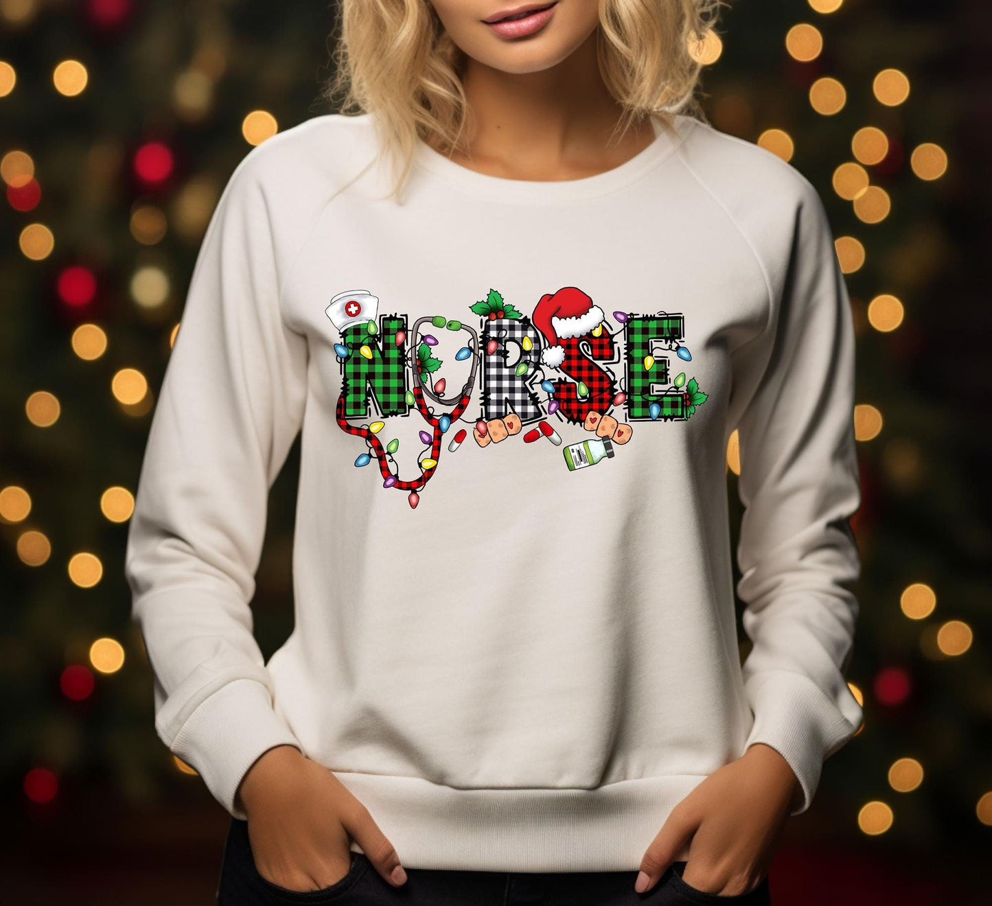 Christmas Nursing Sweatshirt Nursing School Shirt Nurse Christmas shirt Christmas ShirtNurse Shirt Nurse Gift for Woman Sweatshirt – Warm & Stylish · Perfect For Daily Wear