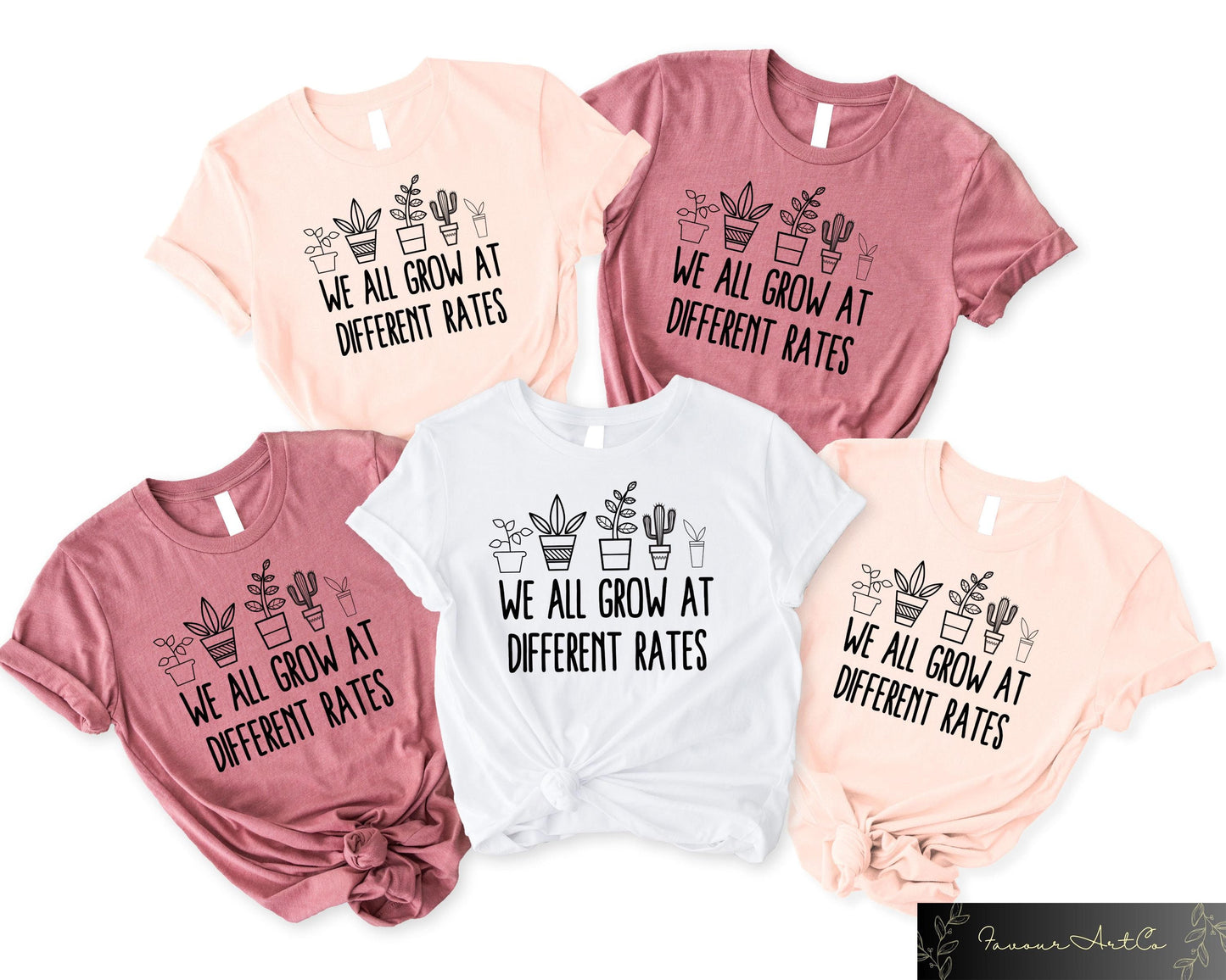 We All Grow At Different Rates Shirt Teacher Sweathirt Back To School Gift Teacher Appreciation Gift Matching Teacher Shirts Graphic Tee – Warm & Stylish · Perfect For Daily Wear