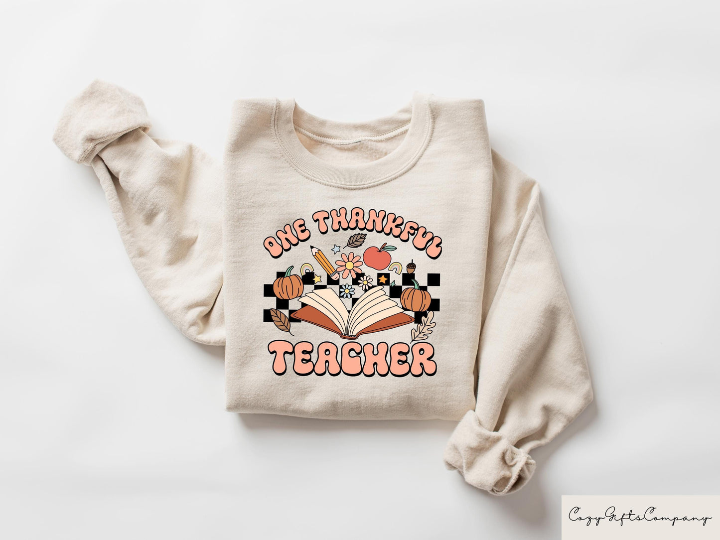 Thanksgiving Teacher Shirt One Thankful Teacher Sweatshirt Fall Vibes Tshirt Cozy Teacher Shirt Thanksgiving Dinner Shirt Teacher Gifts Sweatshirt – Cozy Vibes · Great Gift For Fans