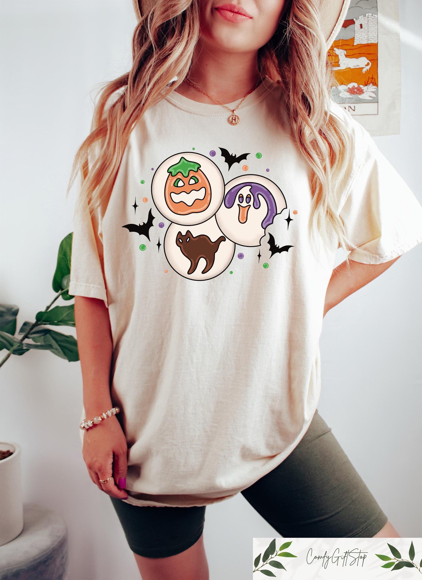 Halloween Sugar Cookie Shirt Spooky Season Cat Pumpkin Boo Ghost Sweatshirt Halloween Cookies Tshirt Halloween Sweatshirt Trick Or Treat Sweatshirt – Soft Feel · Great Gift For Fans