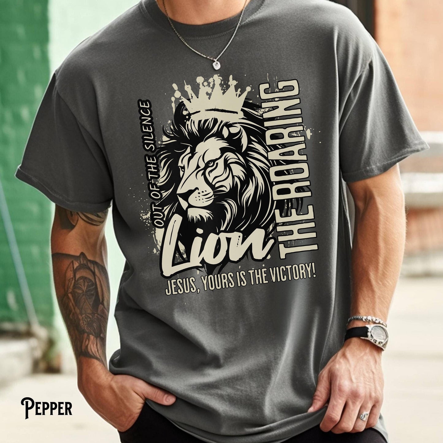 Out of the Silence the Roaring Lion Jesus Yours is the Victory Christian Gift Bible Verse Faith Short Sleeve T Shirt Graphic Tee – Cozy Vibes · Must-Have Style