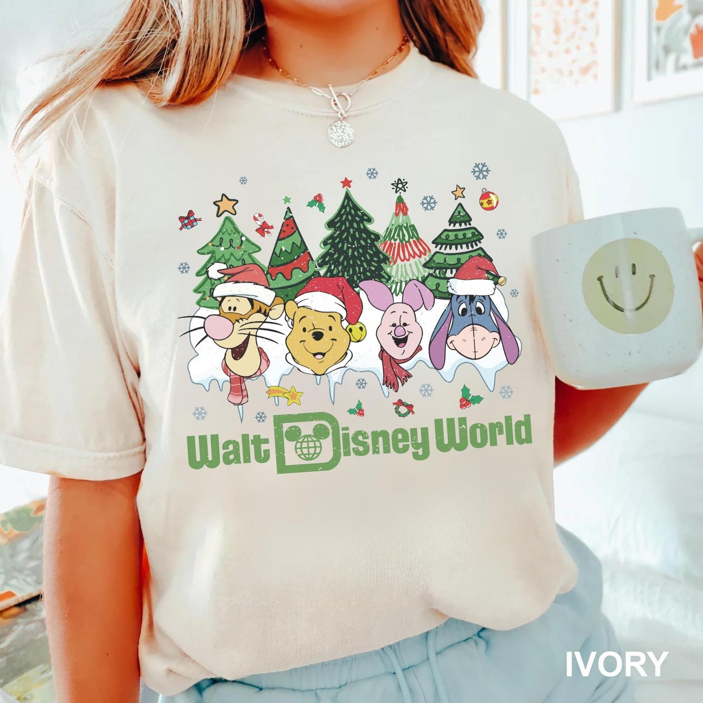 Vintage Walt Disney World Winnie The Pooh Christmas Lights Shirt Pooh Christmas Sweatshirt Holiday Sweater Winter Crewneck Shirt Sweatshirt – Aesthetic Look · Great Gift For Fans