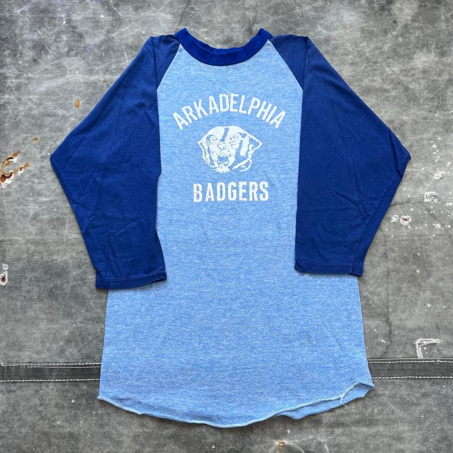 Vintage 1970s Arkadelphia Badgers Arkansas School Raglan Tee Graphic Tee – Premium Graphic · Trending Graphic Apparel
