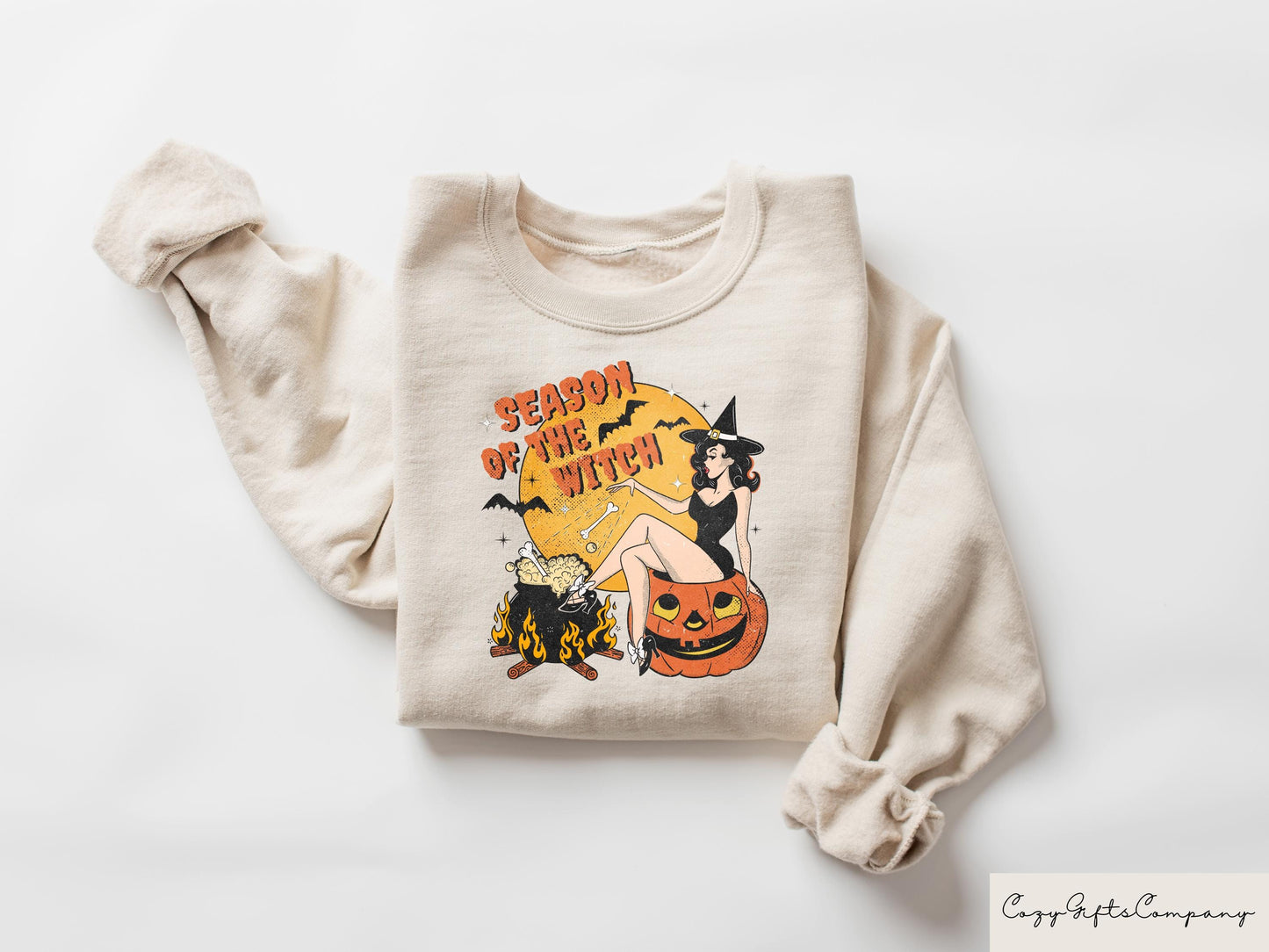 Retro Season Of The Witch Sweatshirt Comfort Halloween Witch Tee Witchy Halloween Gift Halloween Apparel Gothic Halloween Pumpkin Hoodie Hoodie – Fan Favorite · Trending Graphic Apparel