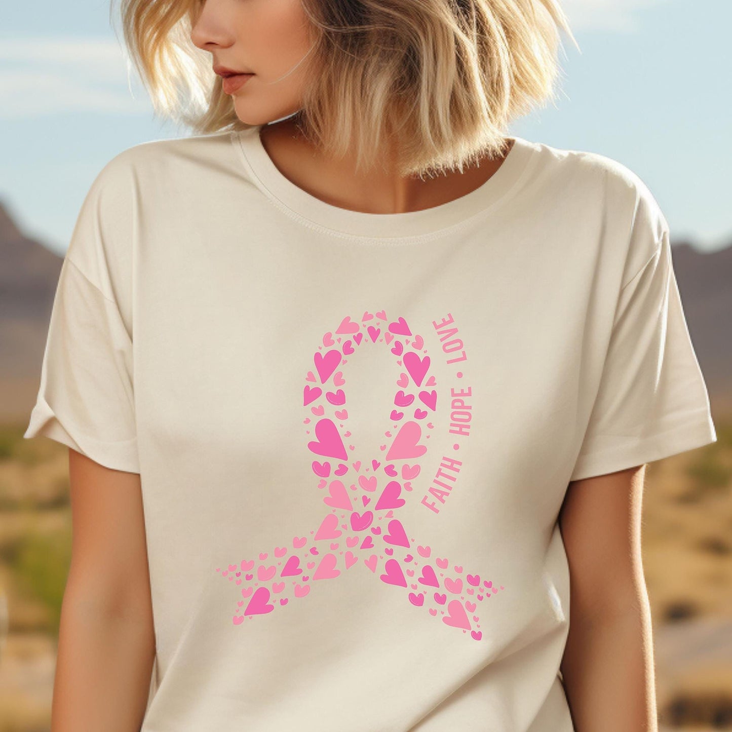 Breast Cancer Awareness Shirt Faith Hope Love Pink Ribbon Tee for Women Thoughtful Gift for Cancer Survivor Cancer Fighter Tshirt Supporter Graphic Tee – Easygoing Wear · Great Gift For Fans