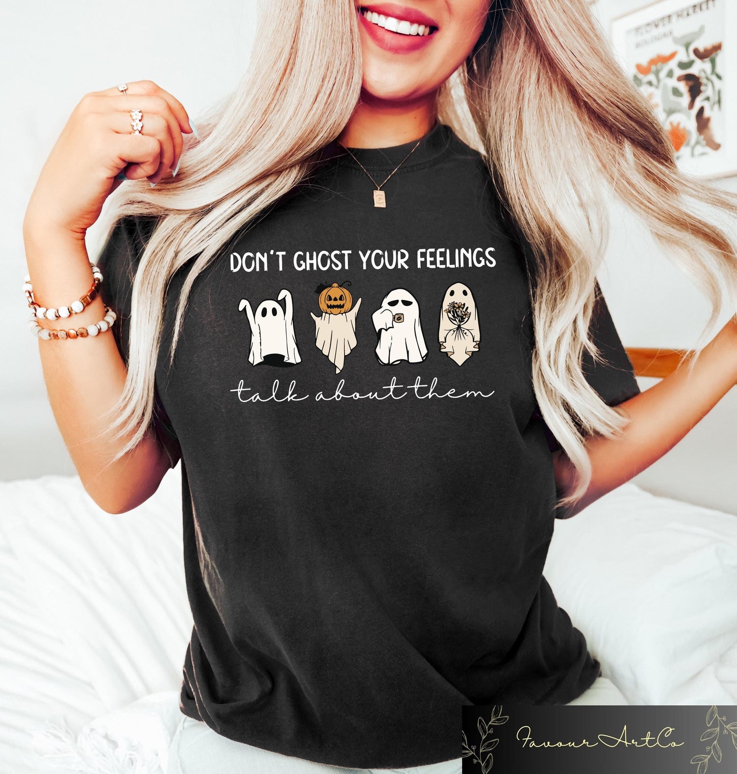Don39t Ghost Your Feelings Halloween Tshirt Mental Health Halloween Shirt Halloween Gifts Halloween School Psychologist Shirt Graphic Tee – Premium Graphic · Must-Have Style