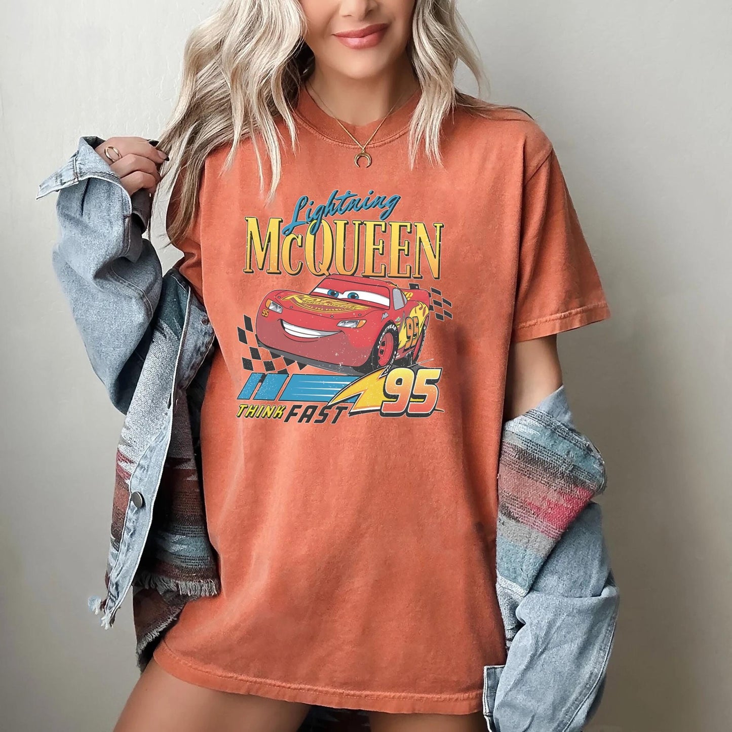 Vintage Lightning Mcqueen Shirt 95 Lightning Mcqueen Shirt Radiator Springs Tee Rusteze Cars Shirt WDW Family Vacation Graphic Tee – Easygoing Wear · Top Pick For Any Outfit