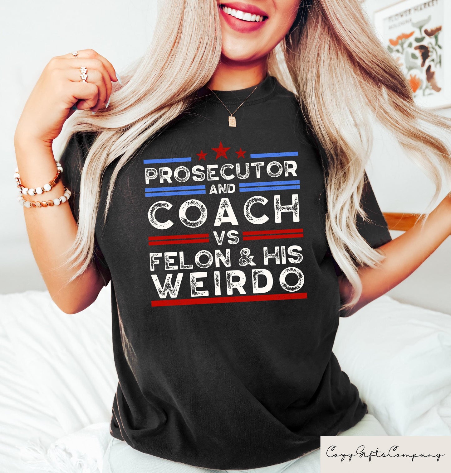 Harris Walz 2024 T shirt Prosecutor and Coach vs Felon and His Weirdo T Shirt Democrat39s Sweatshirt Harris 2024 Election Tee Kamala Gift Sweatshirt – Premium Graphic · Perfect For Daily Wear