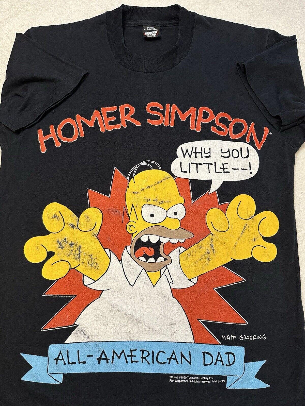 Vintage 1990s 90s Homer Simpson The Simpsons American Dad TV Promo T Shirt L Graphic Tee – Feel-Good Design · Must-Have Style