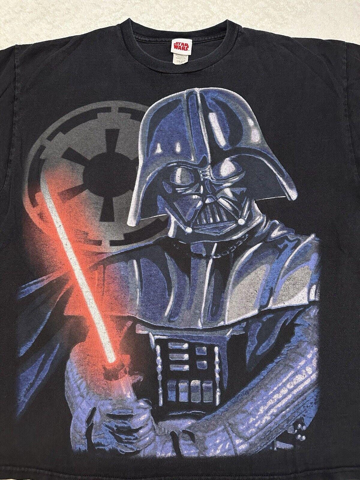 Vintage 2000s Y2K Star Wars Darth Vader All Over Print AOP Streetwear T Shirt L Graphic Tee – Soft Feel · Must-Have Style