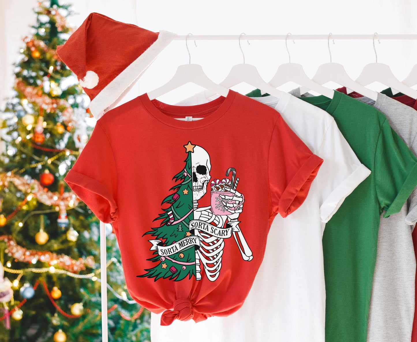 Sorta Merry Sorta Scary Shirt Dead Skeleton Christmas Shirt Sarcastic Christmas Shirt Merry Christmas Shirt Funny Christmas Gifts Graphic Tee – Premium Graphic · Trending Graphic Apparel