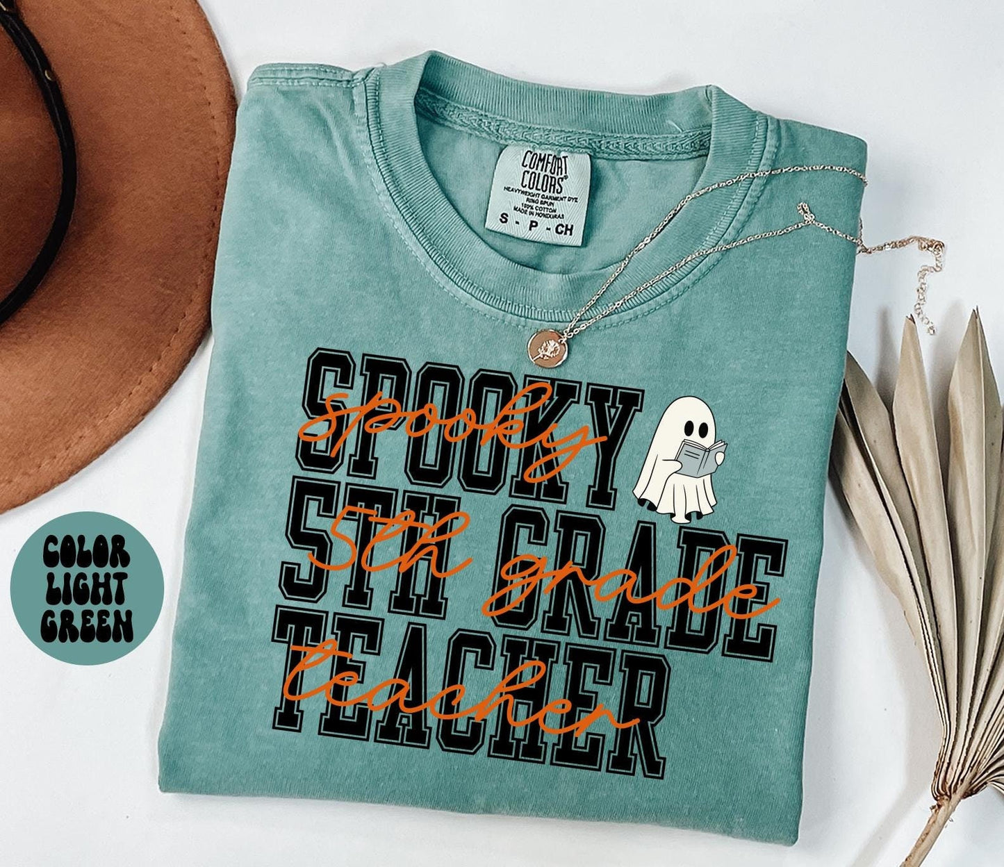 5th Grade Teacher Spooky Halloween Shirt Gifts Comfort Colors Tshirt Crewneck Tee Crew Neck Men Women Graphic Tee – Soft Feel · Perfect For Daily Wear