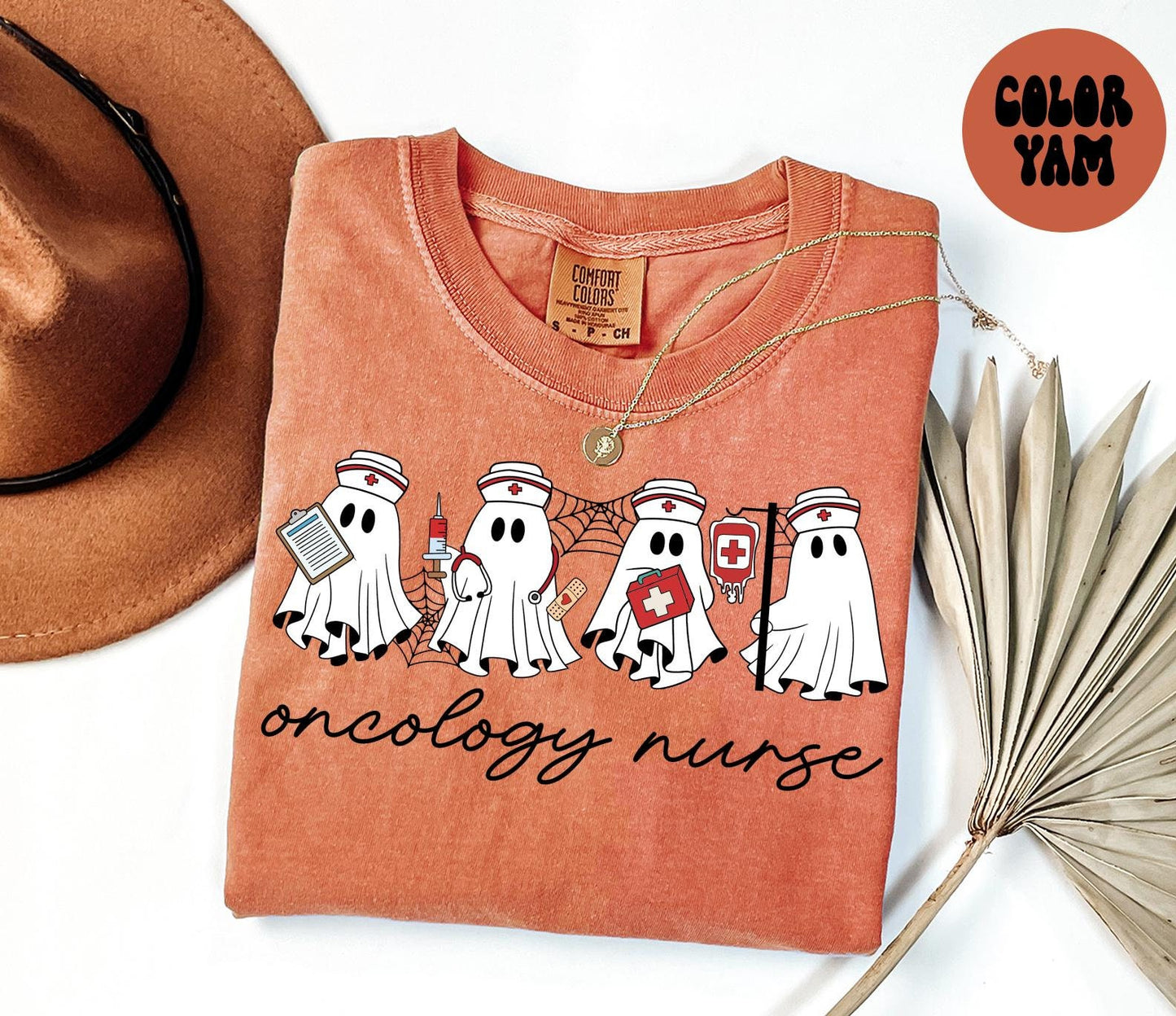 Oncology Nurse Halloween Ghost Shirt Gifts Comfort Colors Tshirt Crewneck Tee Crew Neck Men Women Graphic Tee – Fan Favorite · Great Gift For Fans