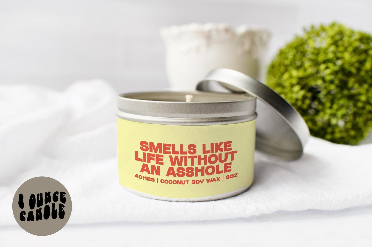 Asshole Divorce Party Breakup Divorcee Candle Gifts Tin Coconut Soy Wax Scented Aromatherapy Vanilla Coffee Home Office Decor Graphic Tee – Easygoing Wear · Trending Graphic Apparel