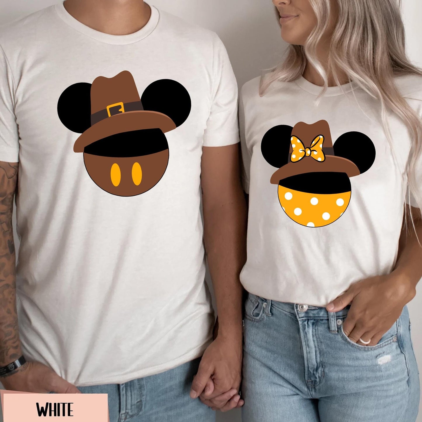 Disney Thanksgiving Couple Shirt Mickey Minnie Shirt Disney Thanksgiving couple shirts Happy Thanksgiving Disney Autumn Tee Graphic Tee – Everyday Comfort · High-Quality Print
