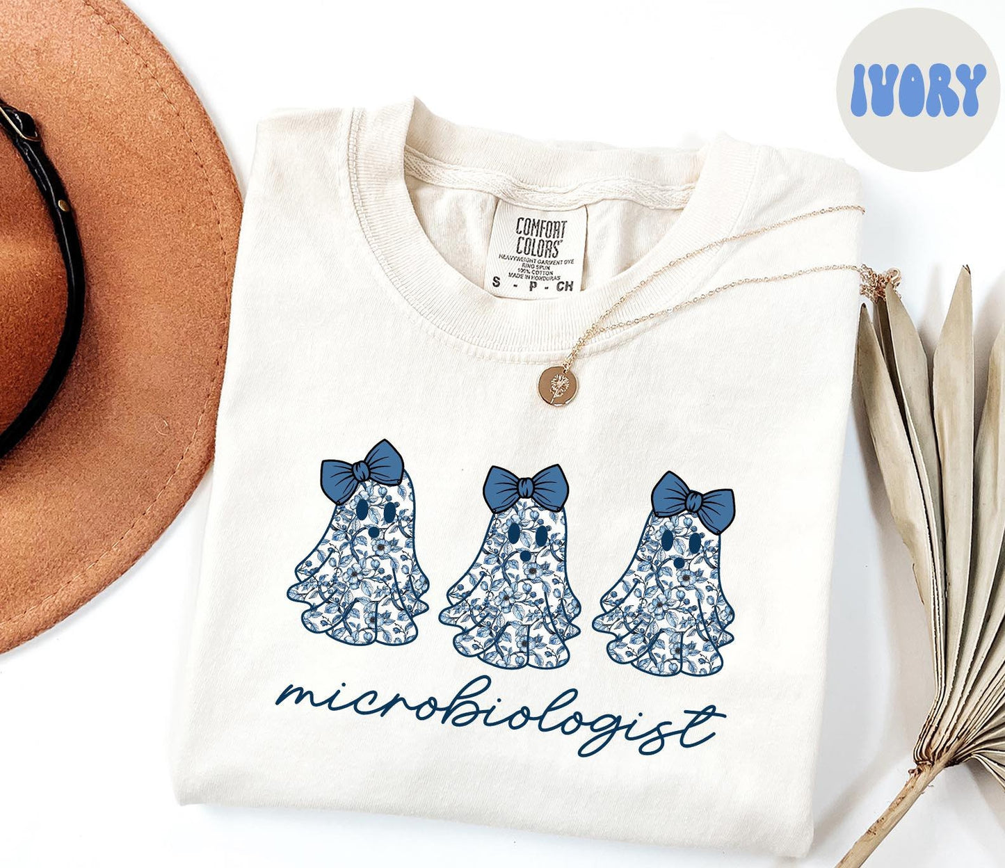 Microbiologist Microbiology French Blue Toile Halloween Ghosts Coquette Shirt Gifts Comfort Colors Tshirt Crewneck Tee Crew Neck Women Graphic Tee – Cozy Vibes · Must-Have Style