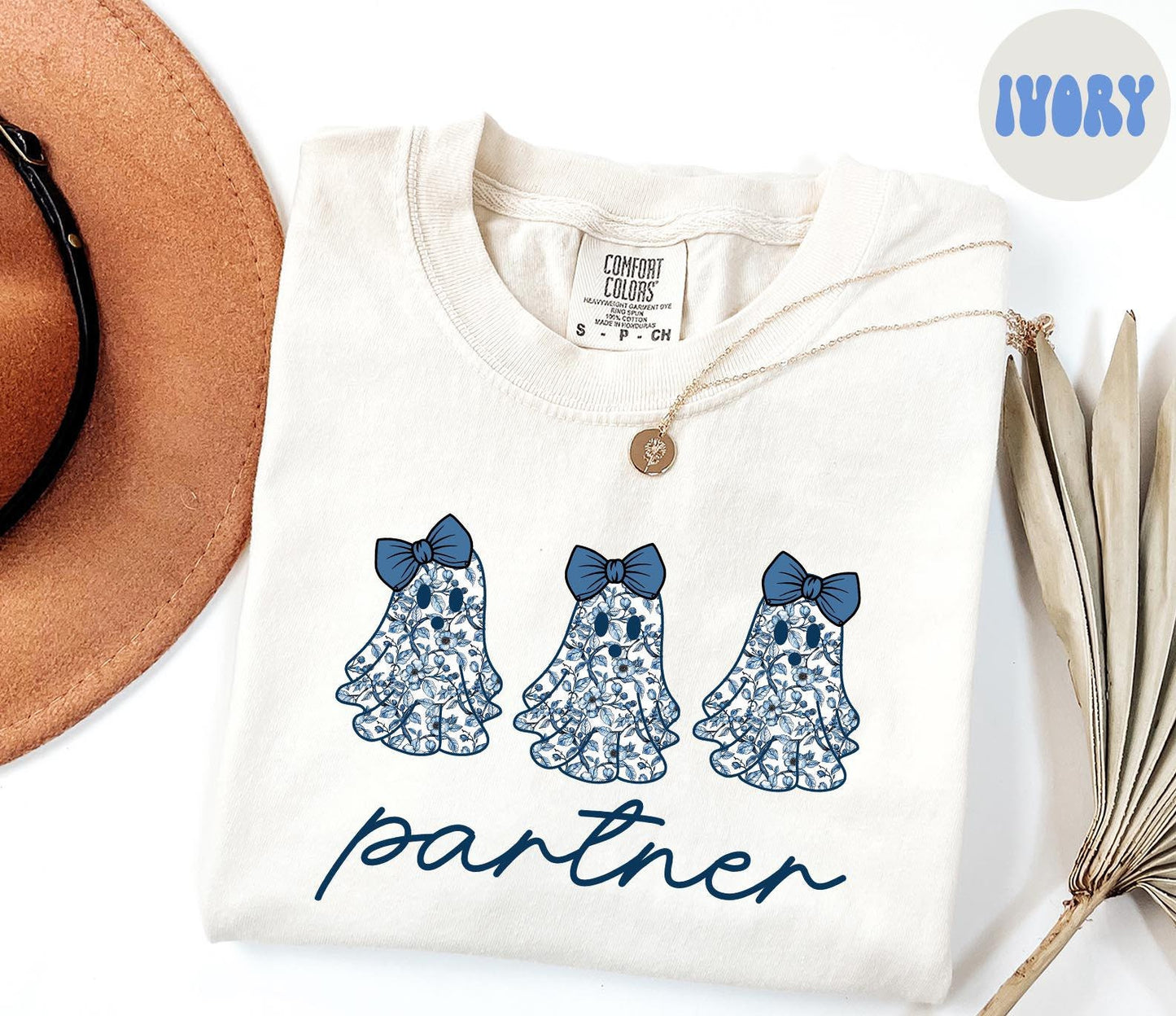 Partner Law Firm French Blue Toile Halloween Ghosts Coquette Floral Shirt Gifts Comfort Colors Tshirt Crewneck Tee Crew Neck Women Graphic Tee – Fan Favorite · Trending Graphic Apparel