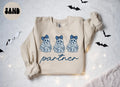 Partner Law Firm French Blue Toile Halloween Ghosts Coquette Floral Sweatshirt Gifts for Her Funny Sweater Shirt Cozy Comfy Unique Sweatshirt – Bold Style · High-Quality Print