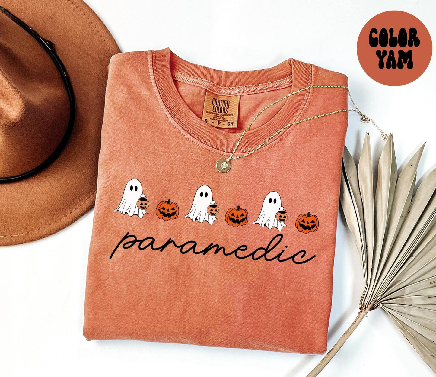 Paramedic Halloween Ghost Pumpkin Shirt Gifts Comfort Colors Tshirt Crewneck Tee Crew Neck Men Women Graphic Tee – Everyday Comfort · Must-Have Style