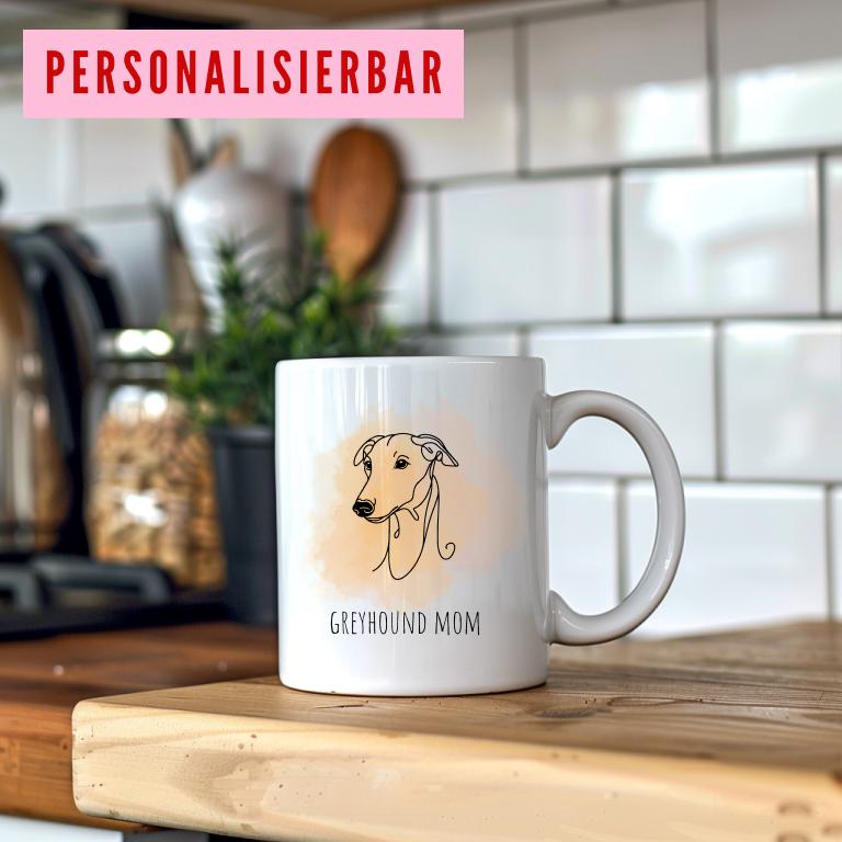 Personalisierebare Windhund Tasse Greyhound Tasse Geschenk fr Hundebesitzer Custom Hunde Tasse Greyhound Geschenk Graphic Tee – Fan Favorite · Great Gift For Fans