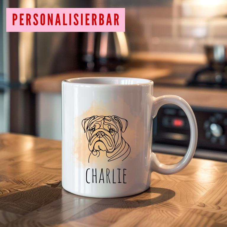 Personalisierebare Bulldogge Tasse Bulldog Tasse Geschenk fr Hundebesitzer Custom Hunde Tasse Bulldogge Geschenk Graphic Tee – Aesthetic Look · Great Gift For Fans